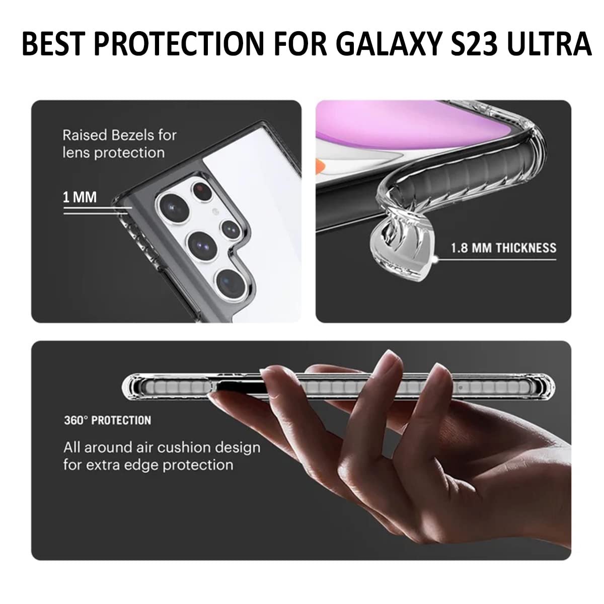 Samsung Galaxy S23 Ultra Back Cover Case | Crystal Hybrid - Clear