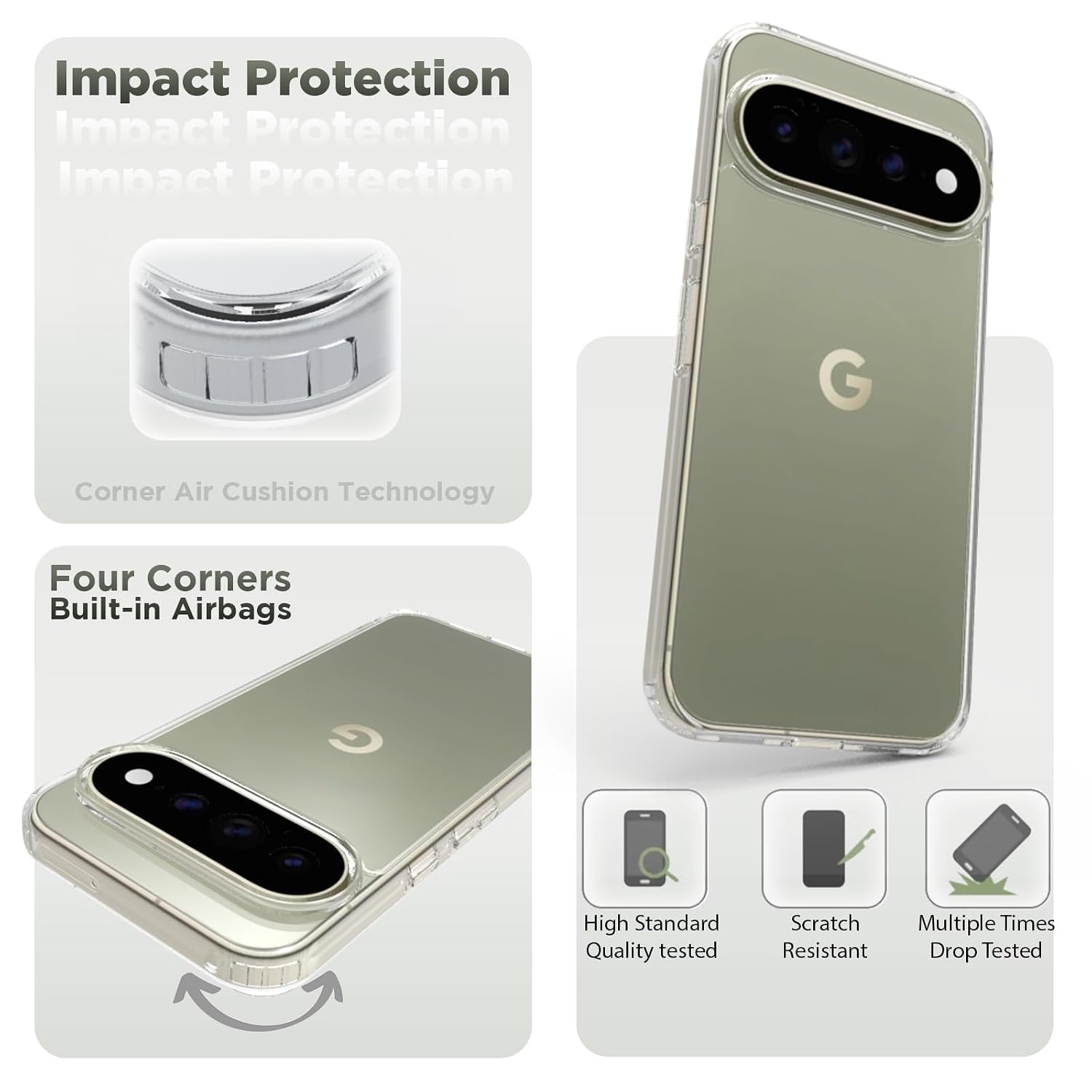 Google Pixel 11 Pro XL Back Cover Case | Clear Hybrid - Clear