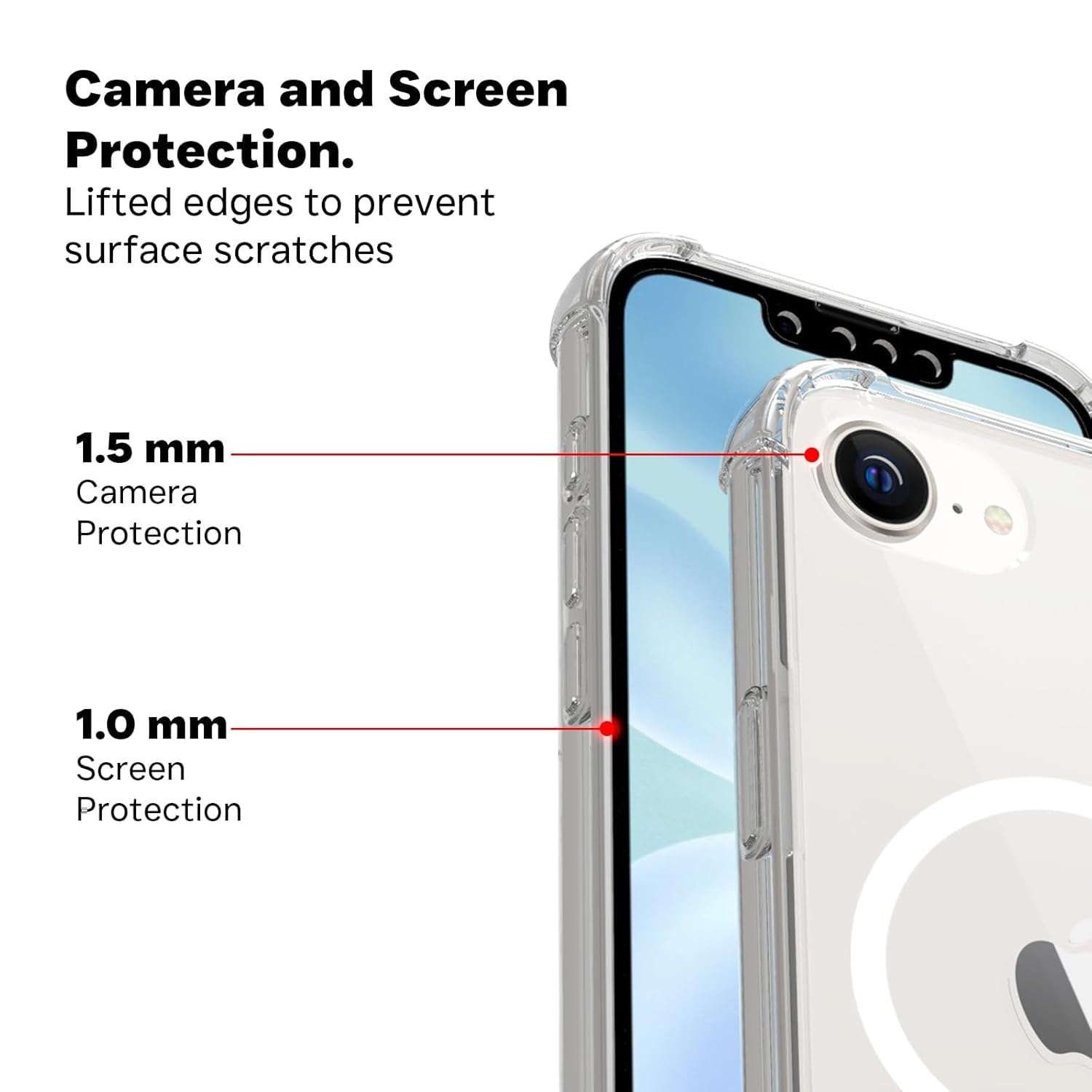 iPhone 16e / iPhone 17e Back Cover Case | Clear Hybrid - Clear Magnetic
