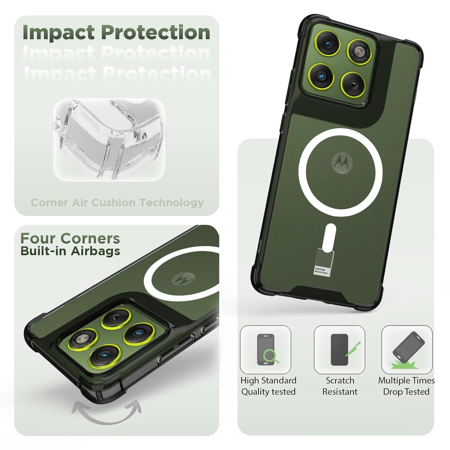 Motorola Edge 70 5G Back Cover Case | Clear Hybrid - Clear White Magnetic