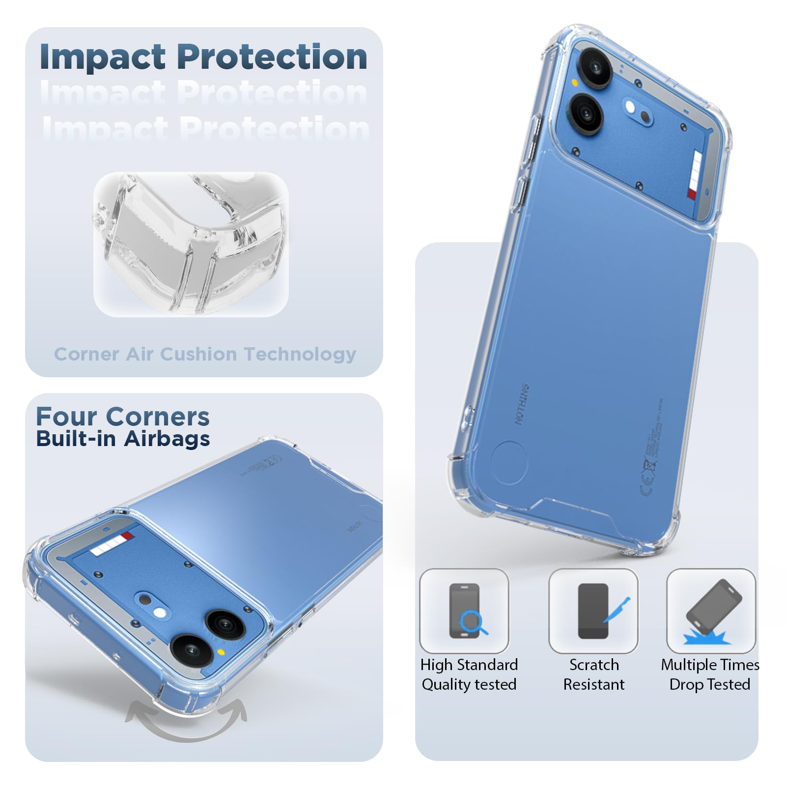 Nothing Phone 4b Back Cover Case | Clear Hybrid - Clear