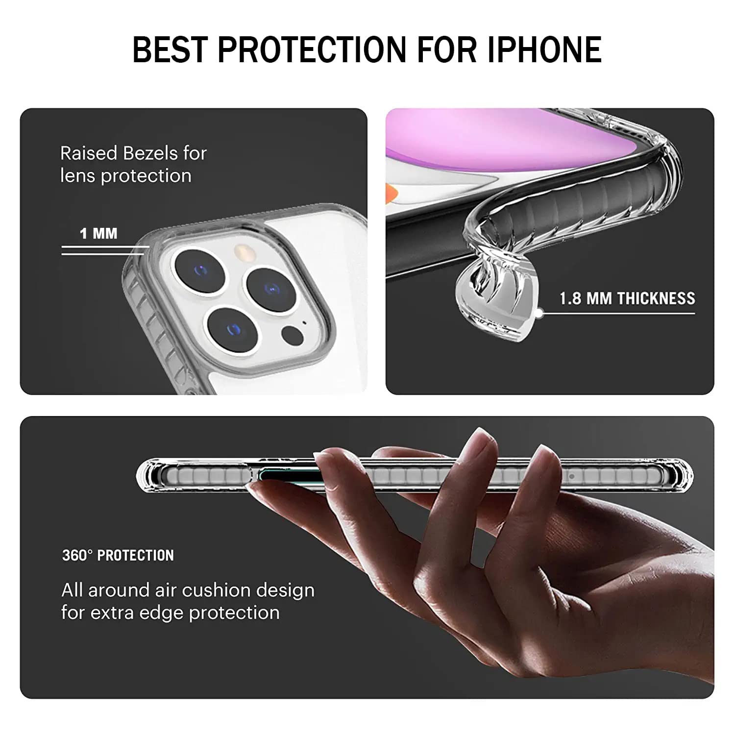 iPhone 14 Pro Max Back Cover Case | Crystal Hybrid - Transparent