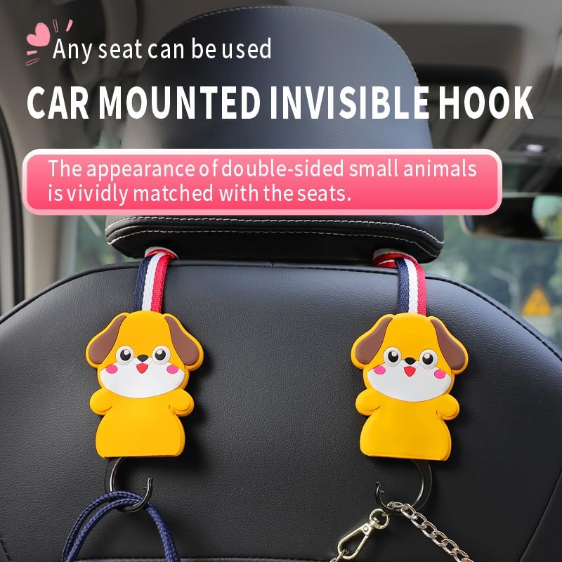 Car Headrest Hooks | Universal Back Seat Hanger for Bags & Accessories - Pack of 2
