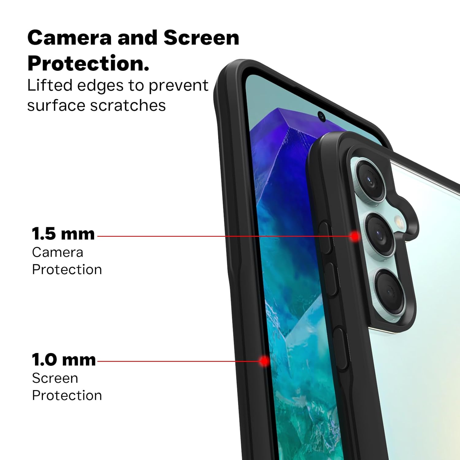 Samsung Galaxy M55 5G / F55 5G / M55s 5G Back Cover Case | Tough Hybrid - Clear Black