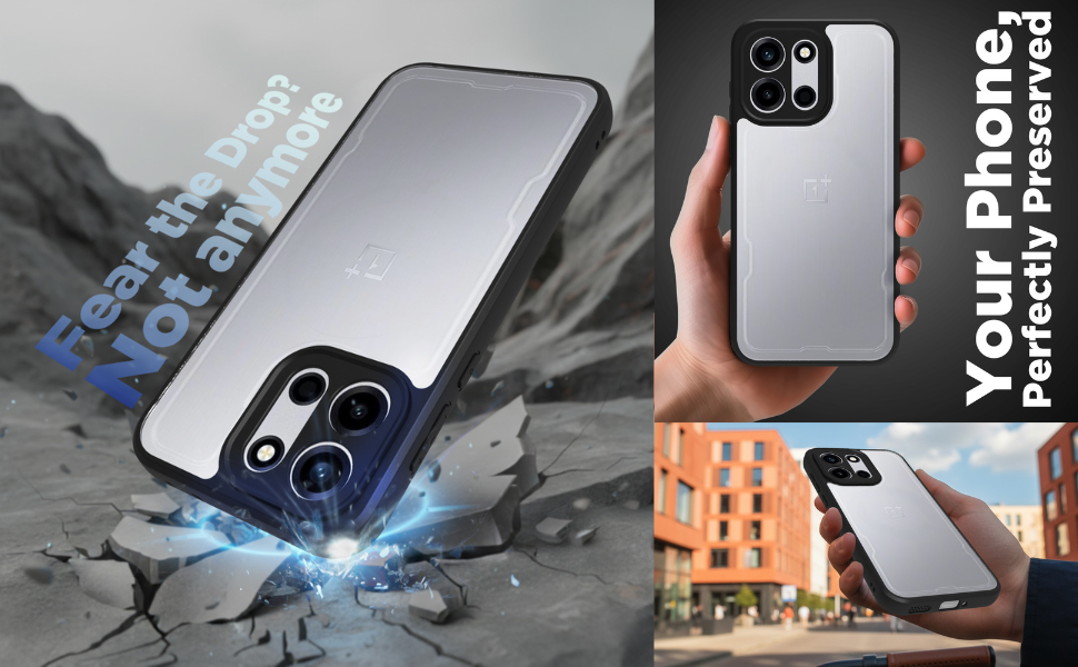 OnePlus Nord 6 5G / Nord CE 6 5G Back Cover Case | Clear Hybrid - Clear Black