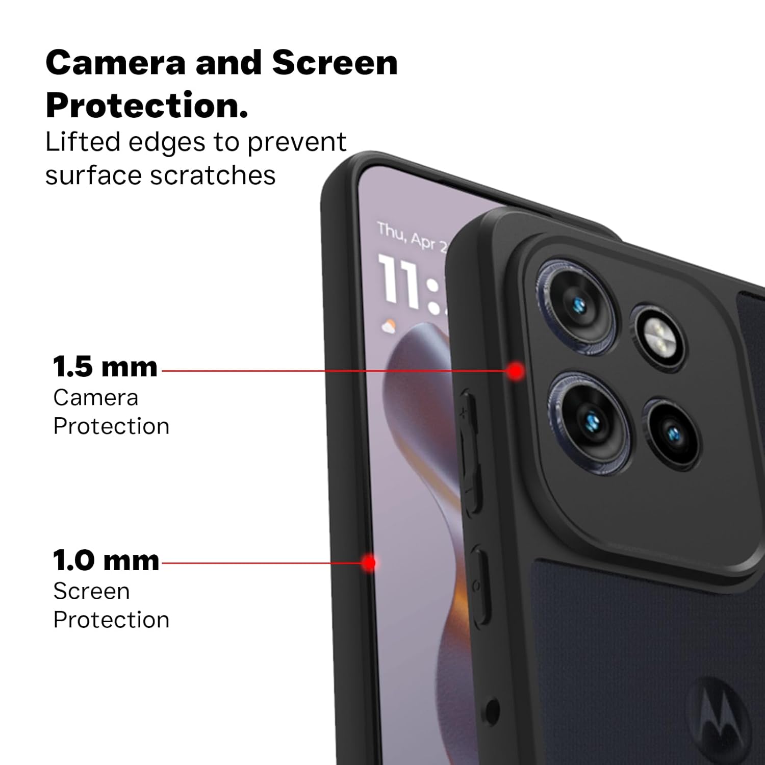 Moto Edge 50 Neo 5G Back Cover Case | Sleek Hybrid - Smoke Black
