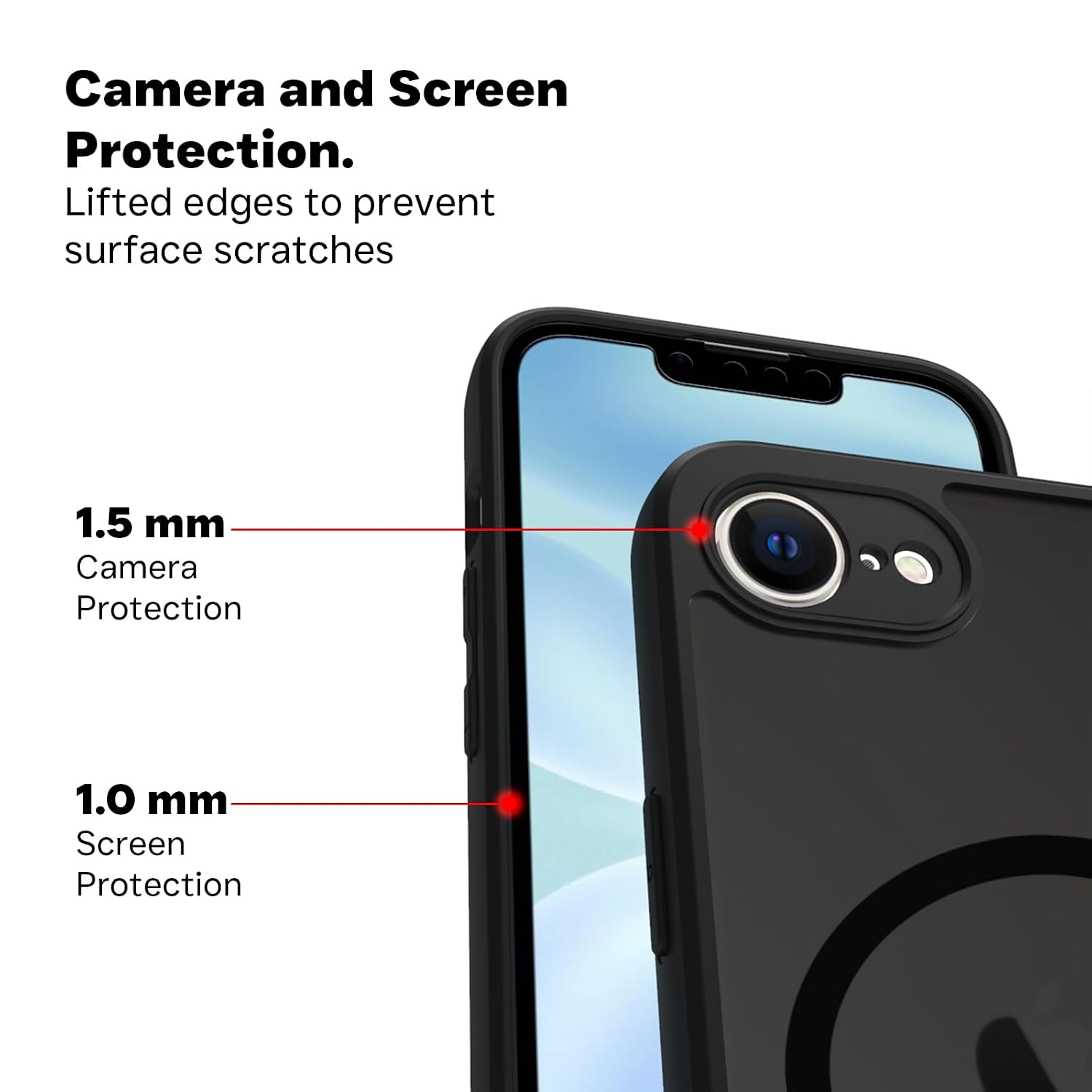 iPhone 16e / iPhone 17e Back Cover Case | Sleek Hybrid - Matte Black Magnetic