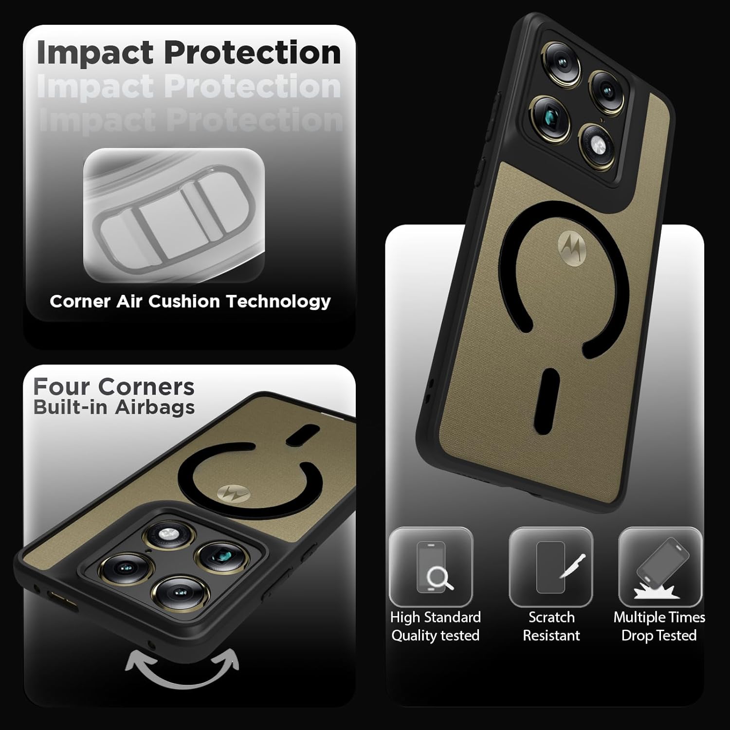 Motorola Signature Back Cover Case | Clear Hybrid - Clear Black Magnetic