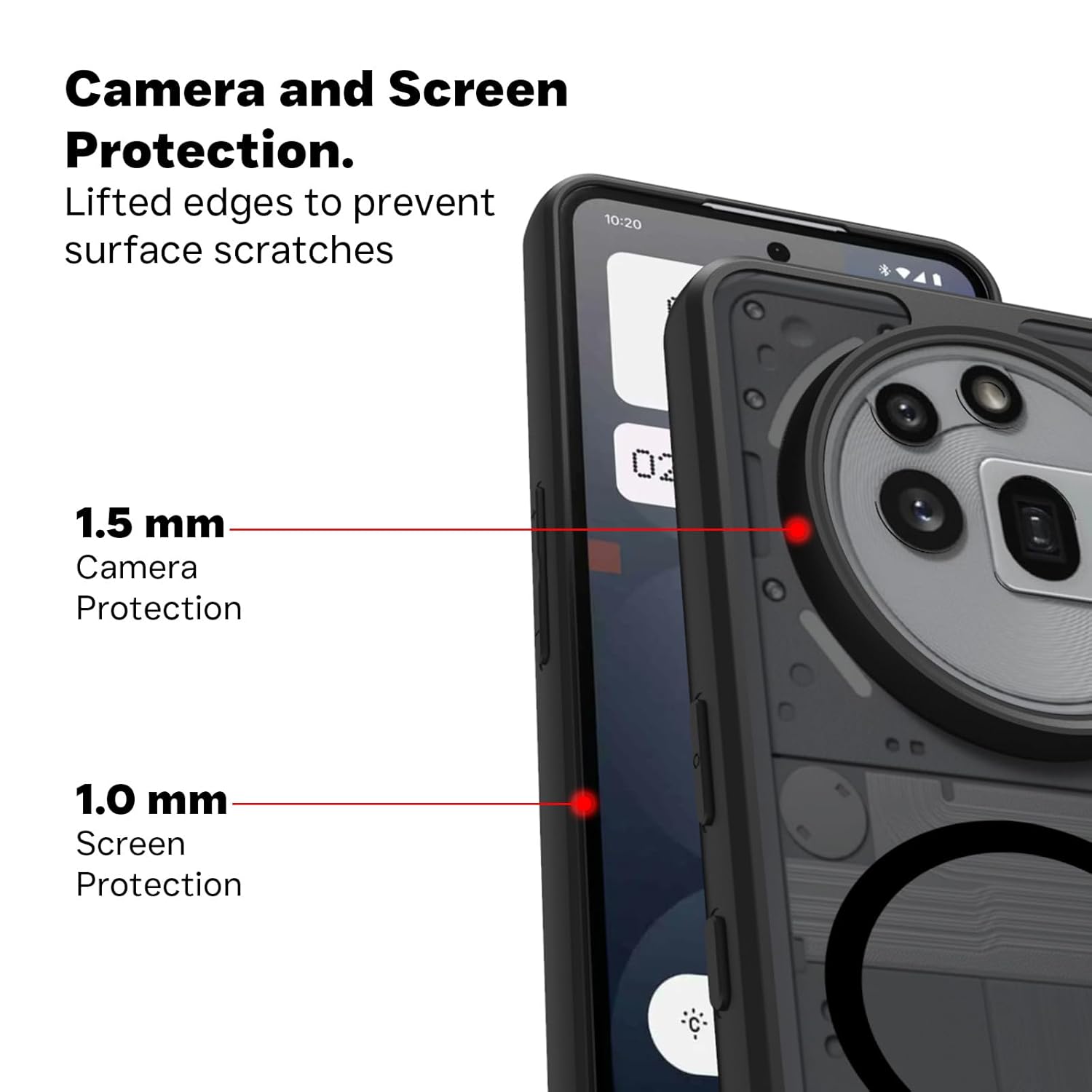 Nothing Phone 3a Pro Back Cover Case | Sleek Hybrid - Matte Black Magnetic