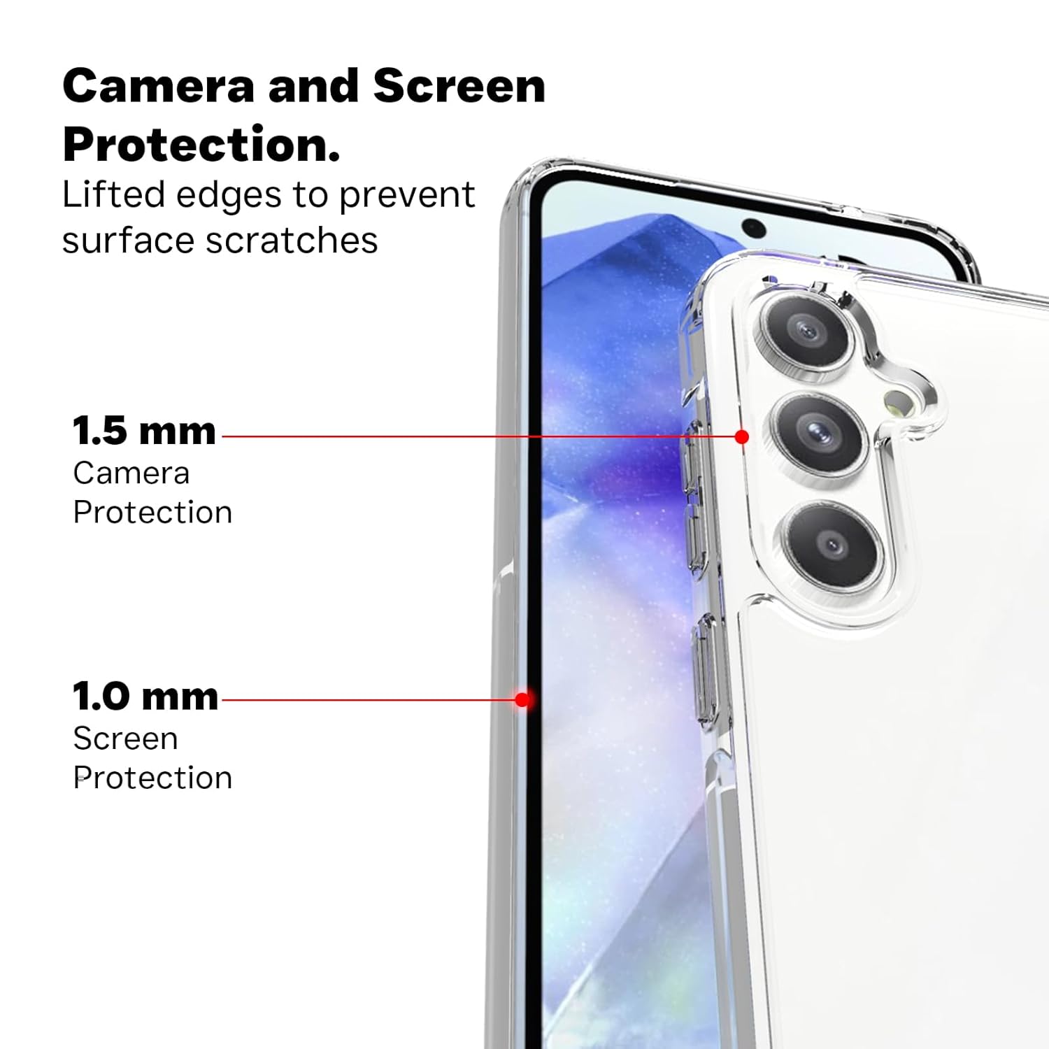 Samsung Galaxy A55 5G Back Cover Case | Clear Hybrid -