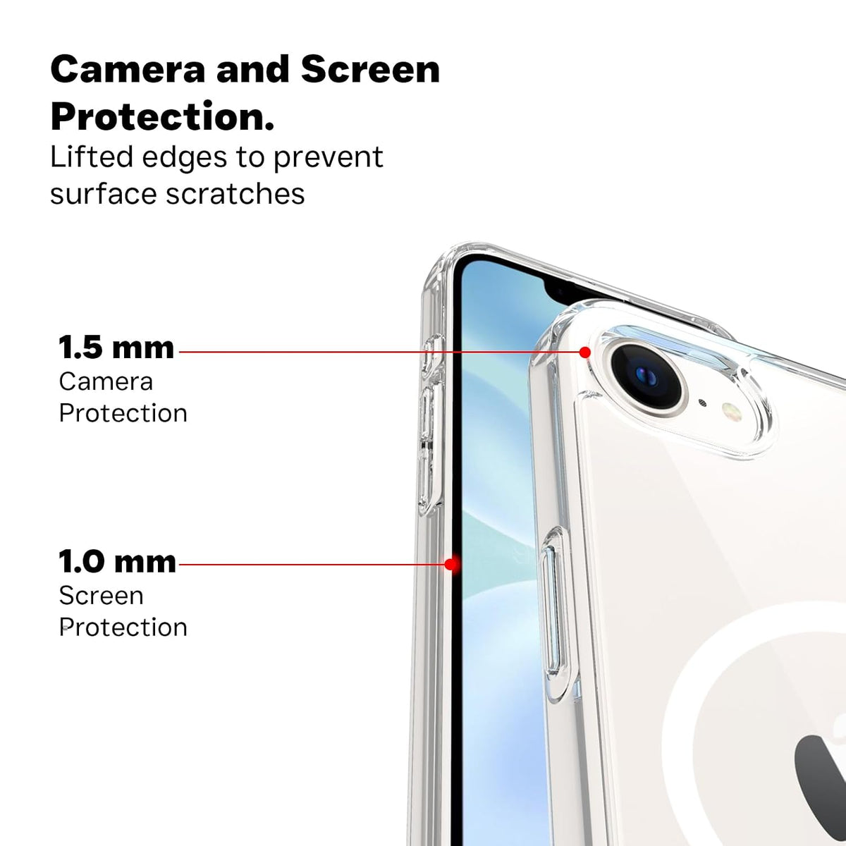 iPhone 17e / iPhone 16e Back Cover Case | Clear Hybrid - Clear Magnetic