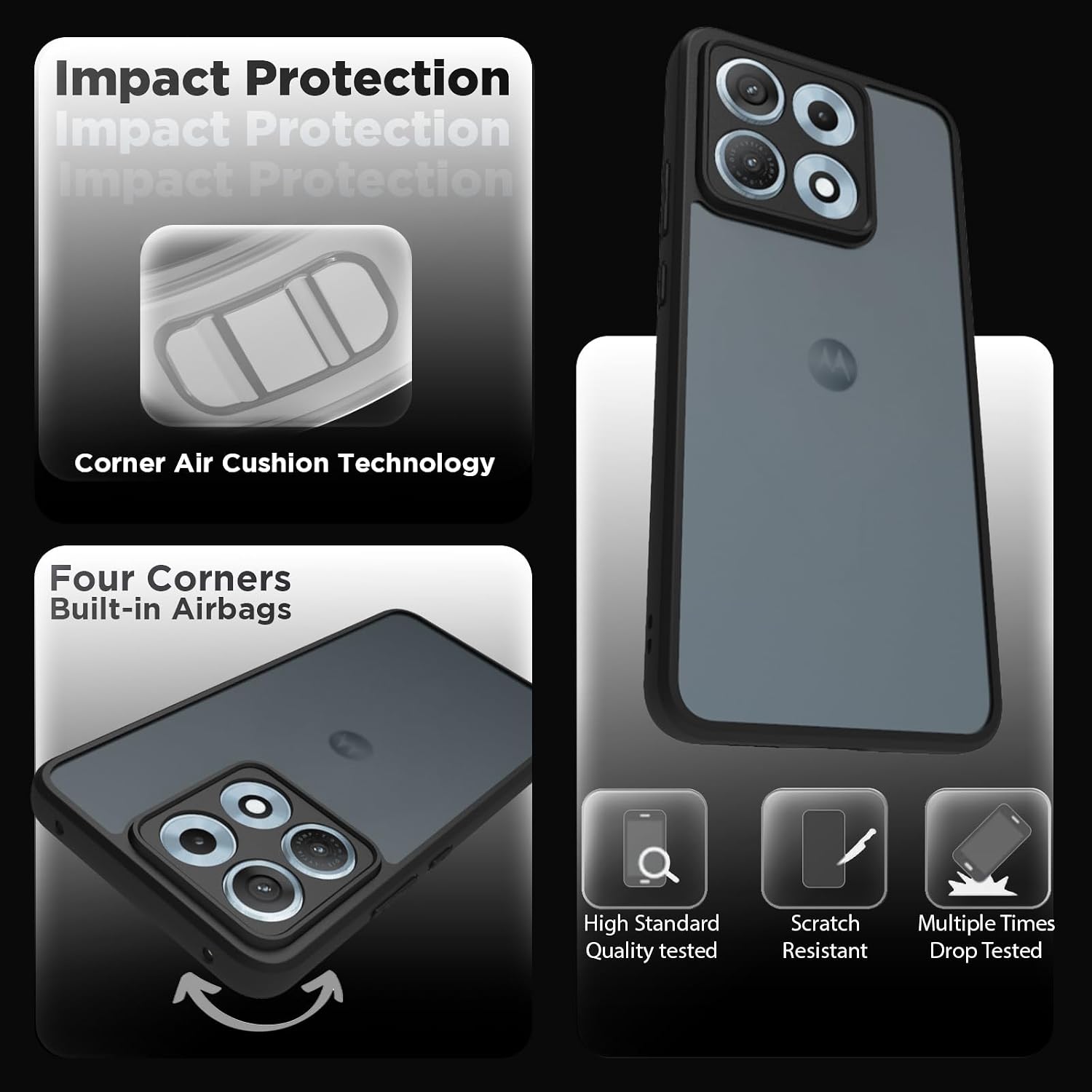 Motorola Edge 70 Max Back Cover Case | Sleek Hybrid - Matte Black