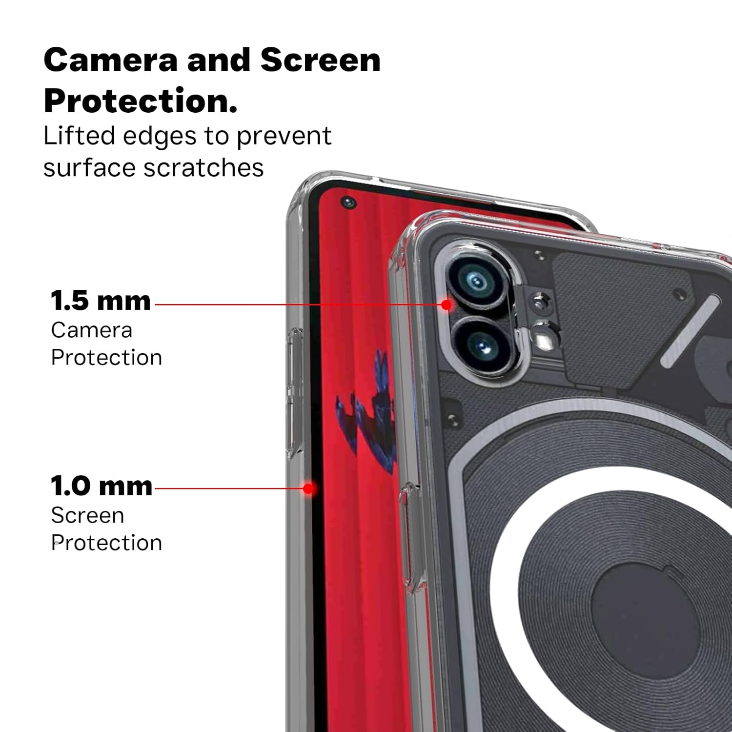Nothing Phone 1 Back Cover Case | Clear Hybrid - Clear Smoke Magnetic