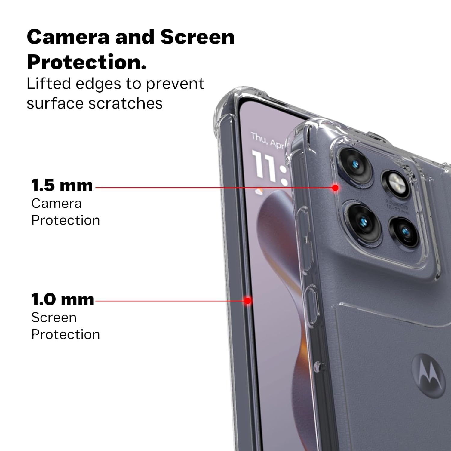 Motorola Edge 50 Neo 5G Back Cover Case | Clear Hybrid - Clear Transparent
