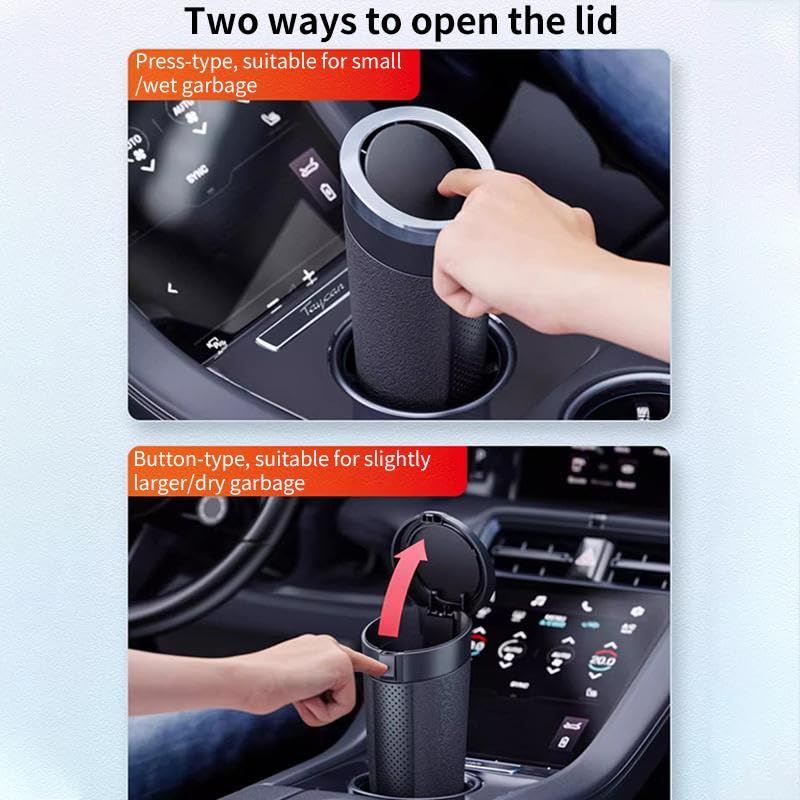 Car Trash Can | Mini Waterproof Cup Holder Dustbin - Silver