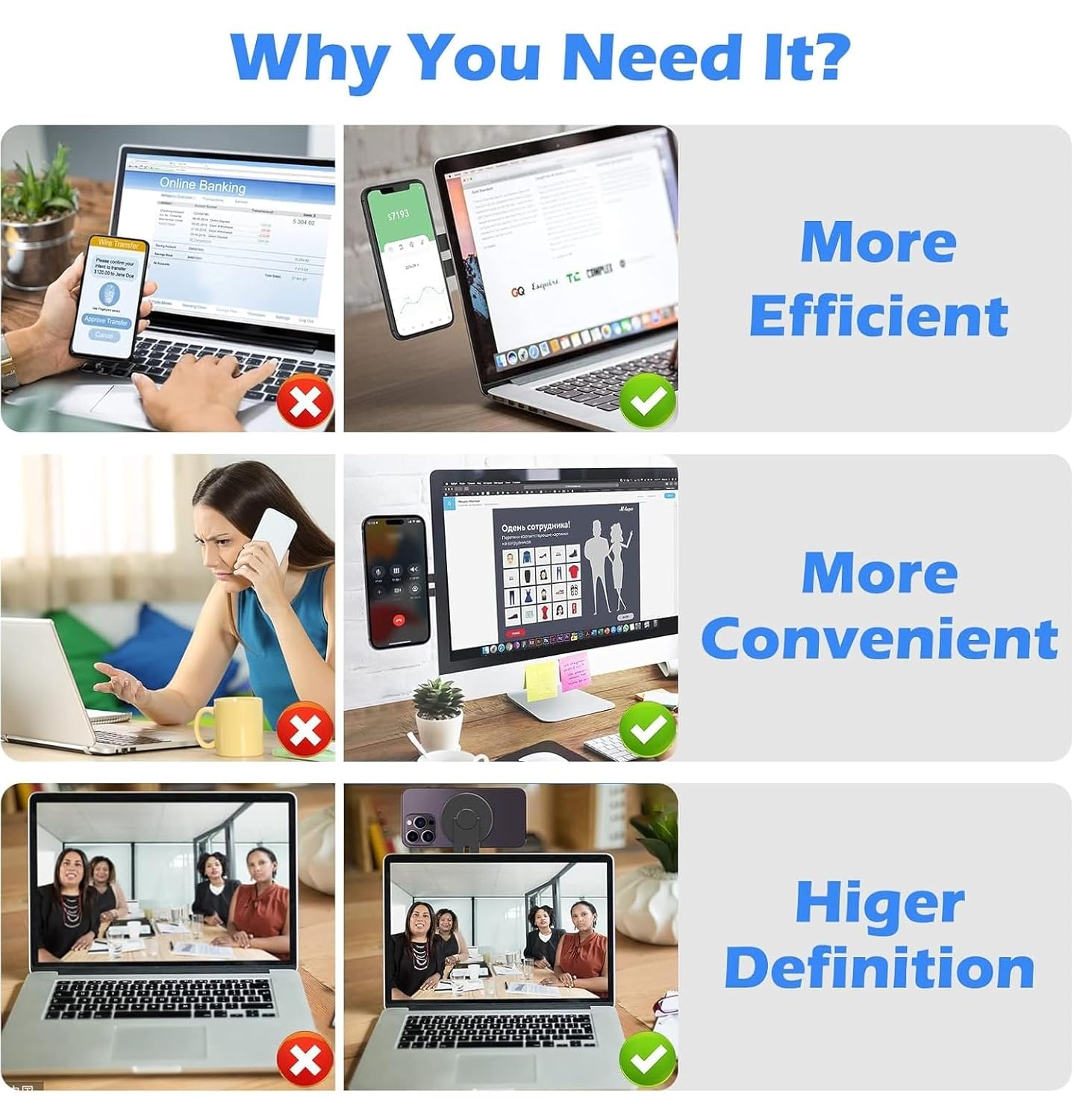 Magnetic Laptop Mobile Holder | Metal Foldable Stand - Black