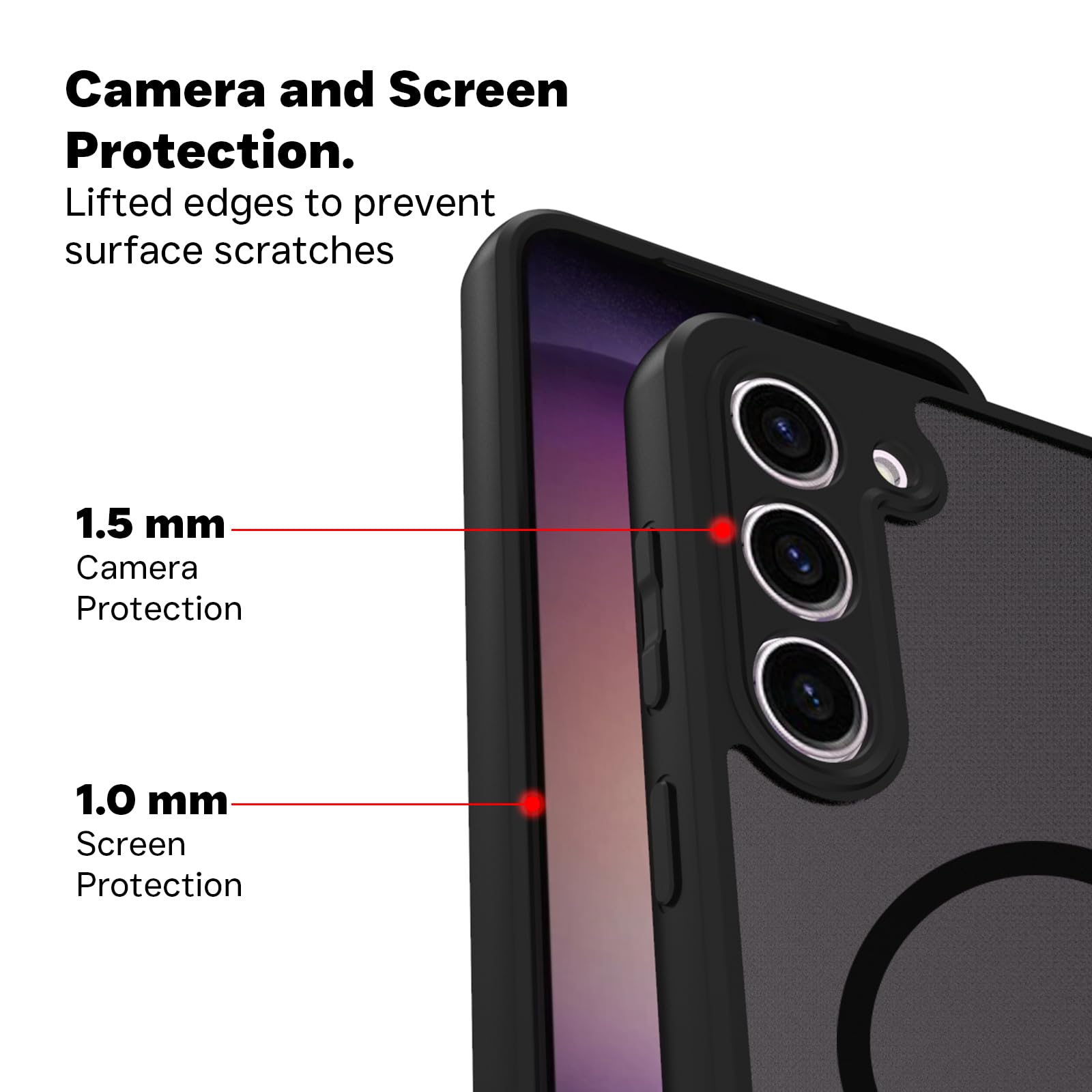 Samsung Galaxy S23 Back Cover Case | Sleek Hybrid - Matte Black Magnetic