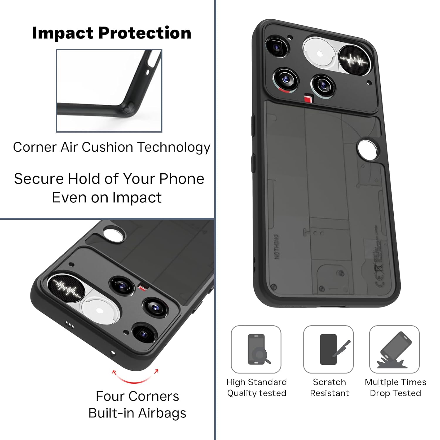 Nothing Phone 3 Back Cover Case | Sleek Hybrid - Matte Black