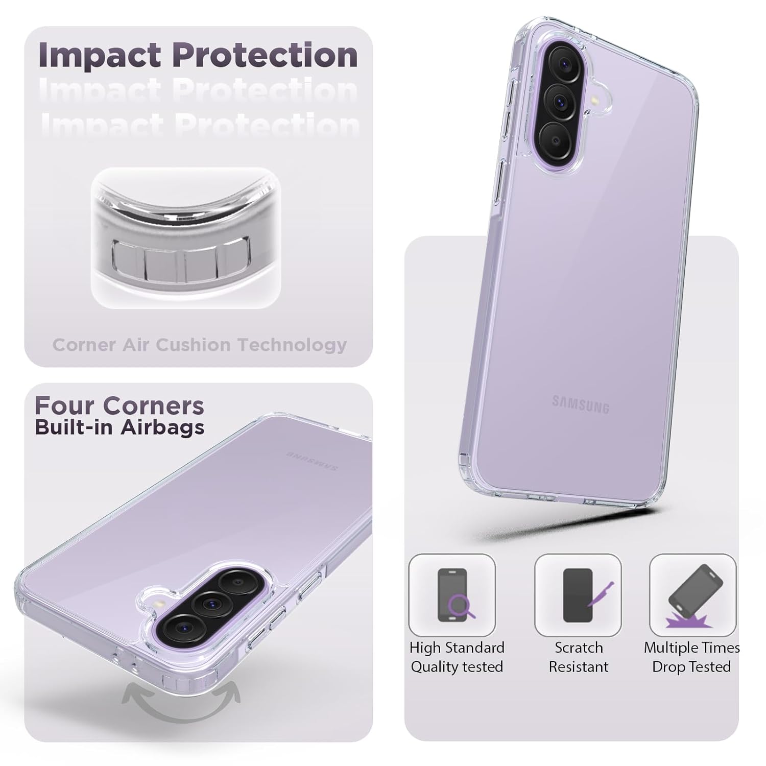 Samsung Galaxy A37 5G Back Cover Case | Clear Hybrid - Clear Transparent