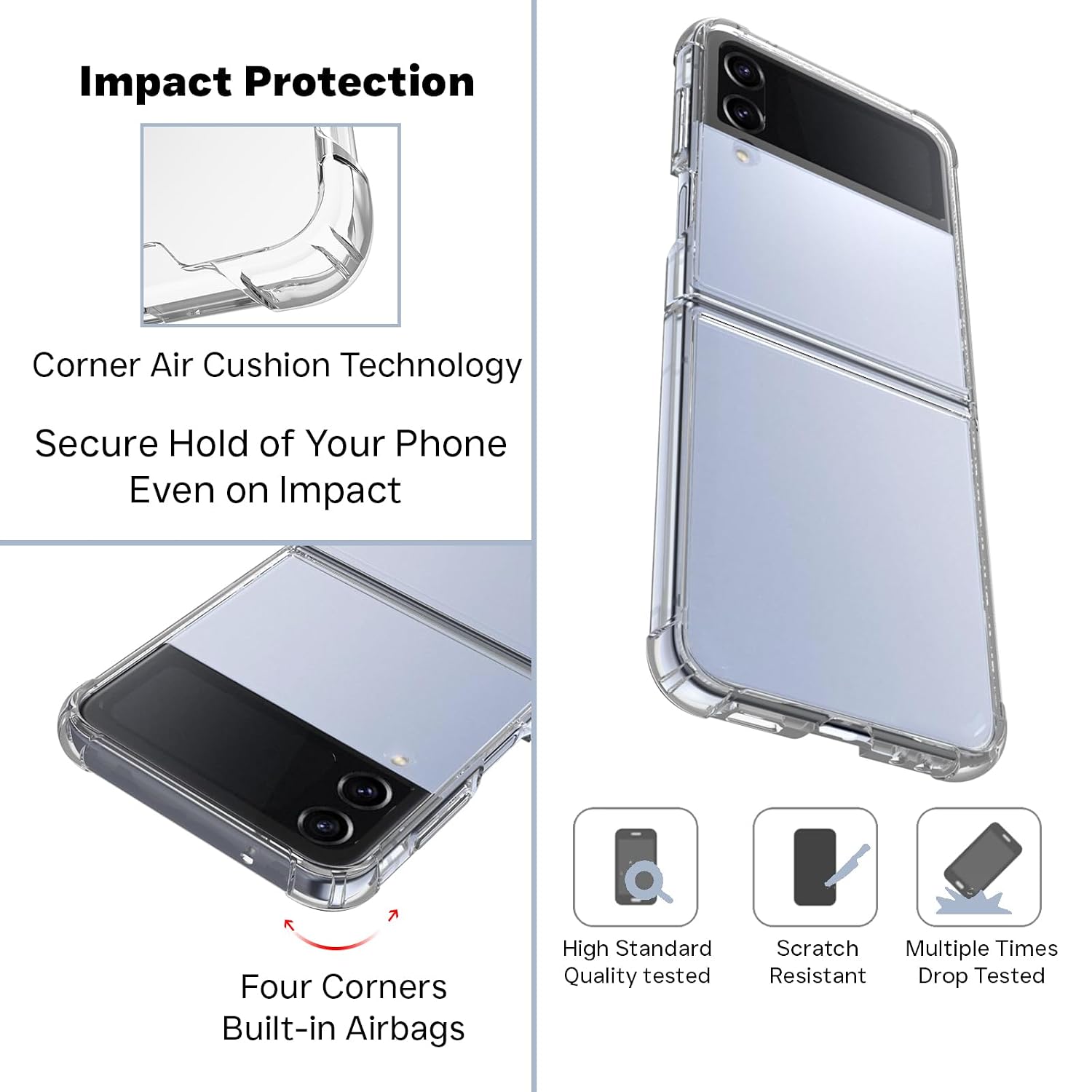 Samsung Galaxy Z Flip 4 Back Cover Case | Clear Hybrid - Clear