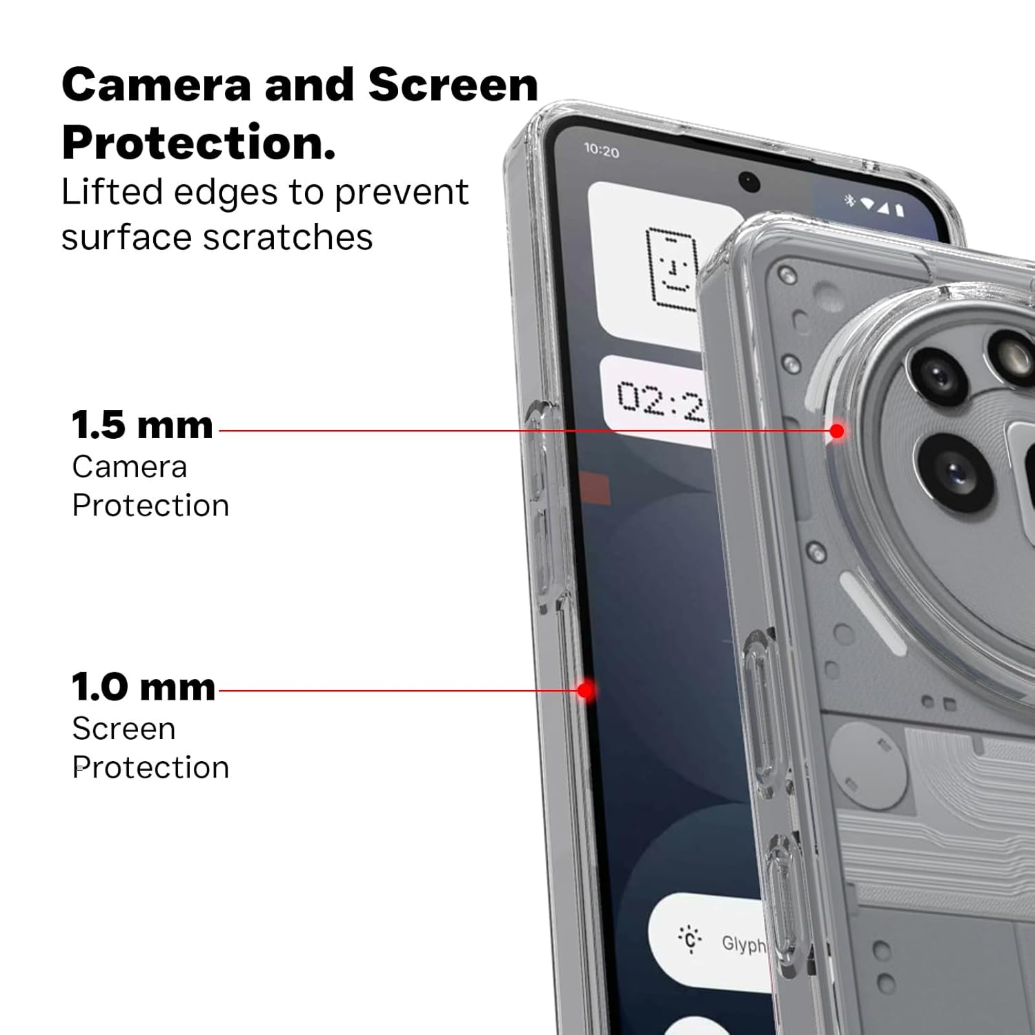 Nothing Phone 3a Pro Back Cover Case | Clear Hybrid - Matte Black