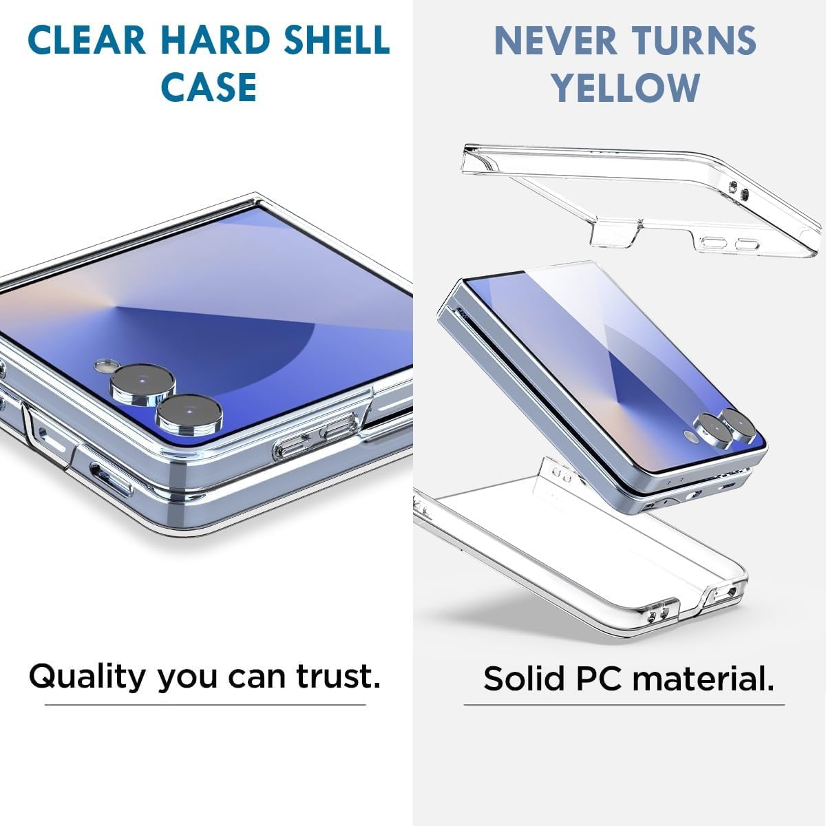 Samsung Galaxy Z Flip 7 Back Cover Case | Crystal Hard Shell - Clear