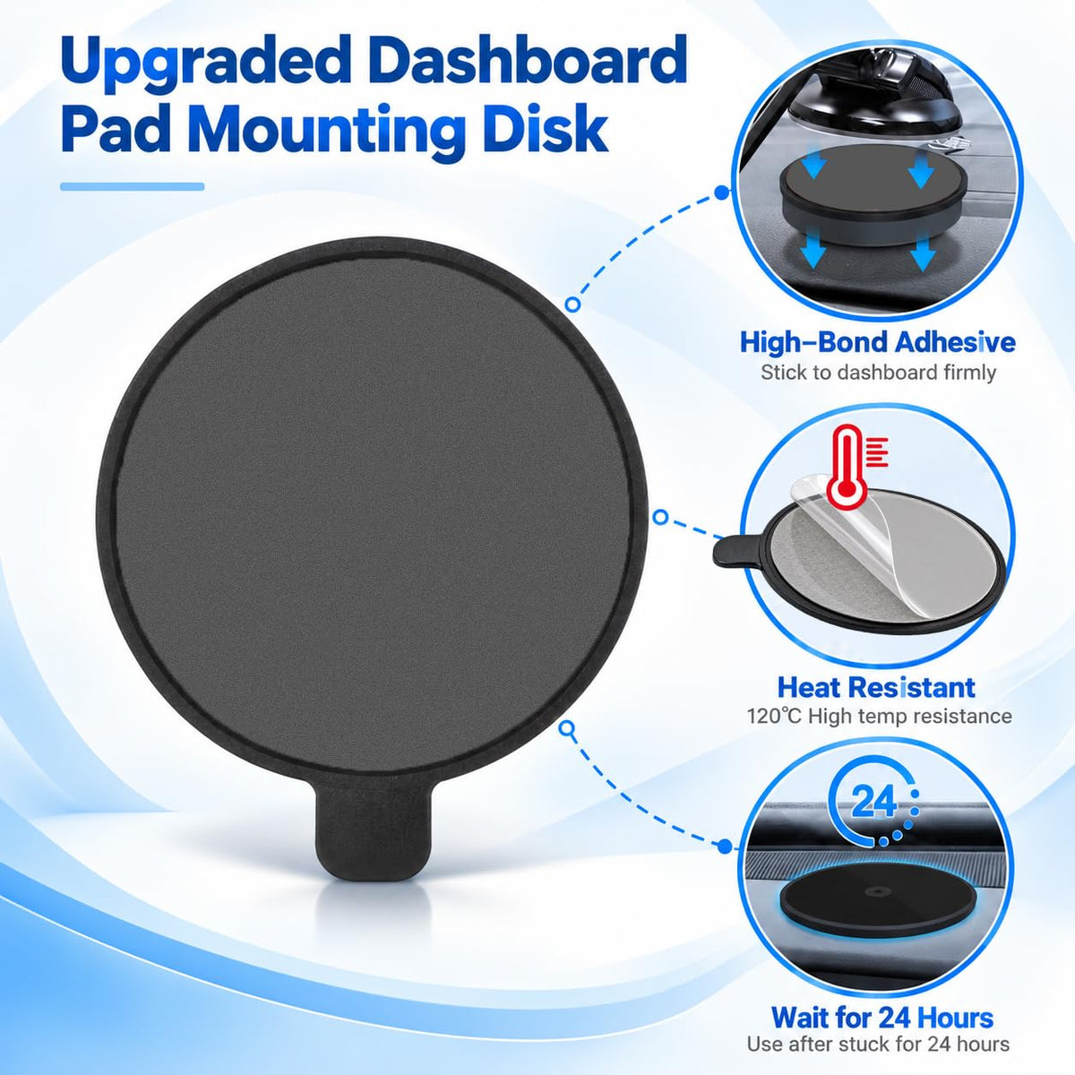Dashboard Mounting Disk | Sticky Pad for Suction Holders (Pack of 2)