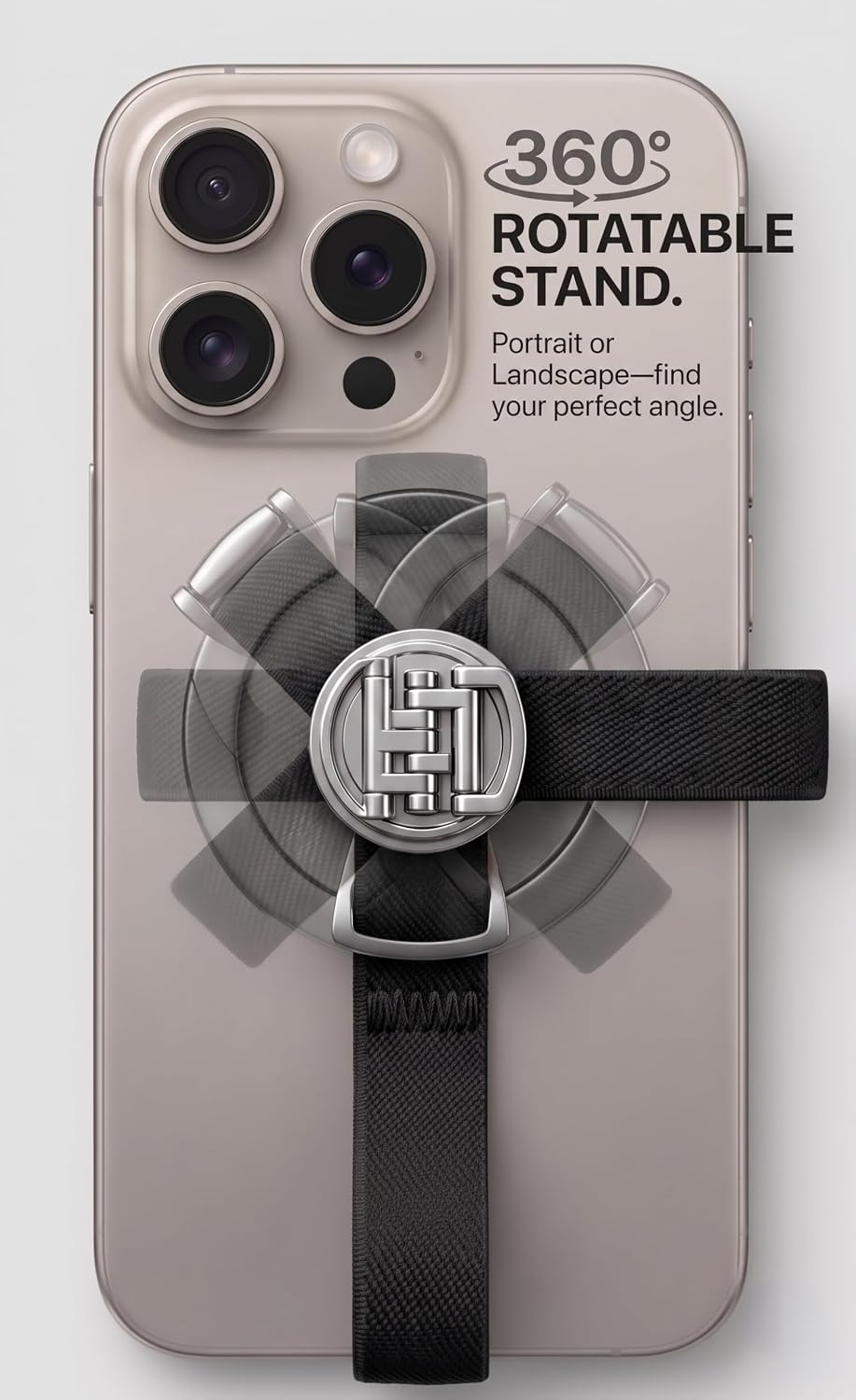 Magnetic Phone Grip & Stand | 2-in-1  Finger Strap - Silver