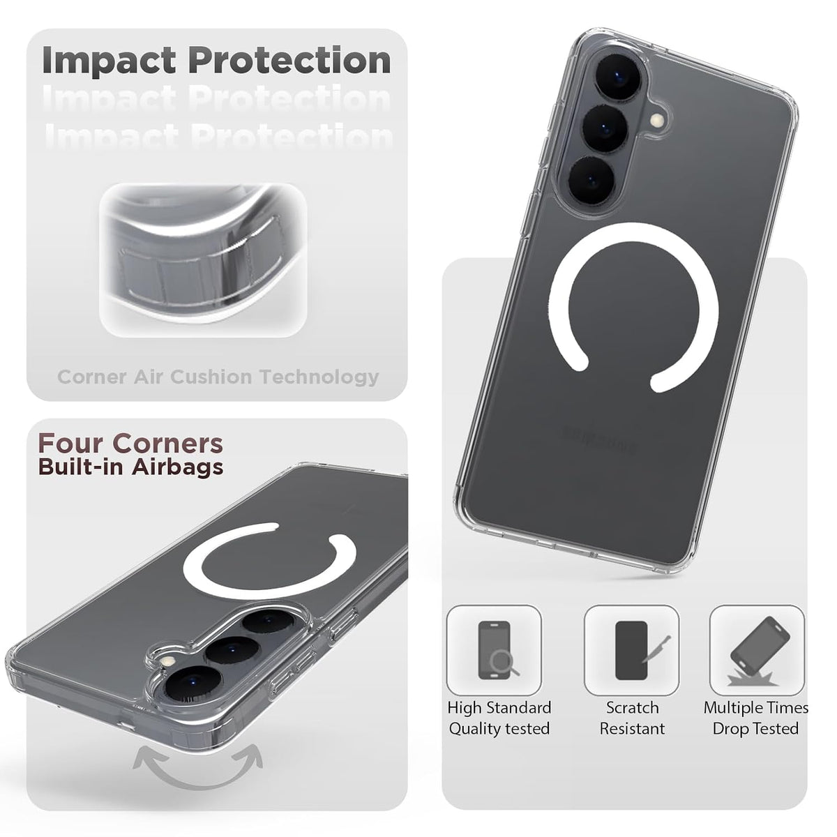 Samsung Galaxy S26 Plus Back Cover Case | Clear Hybrid - Clear Magnetic