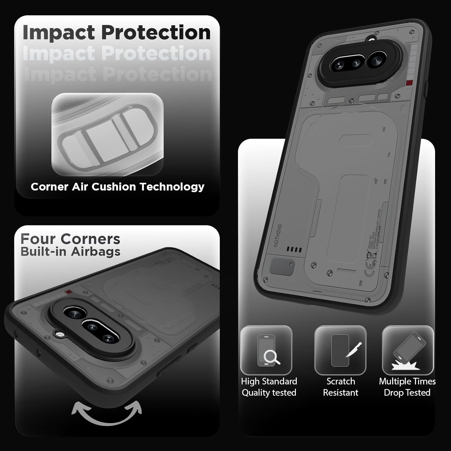 Nothing Phone 4a 5G Back Cover Case | Sleek Hybrid - Matte Black