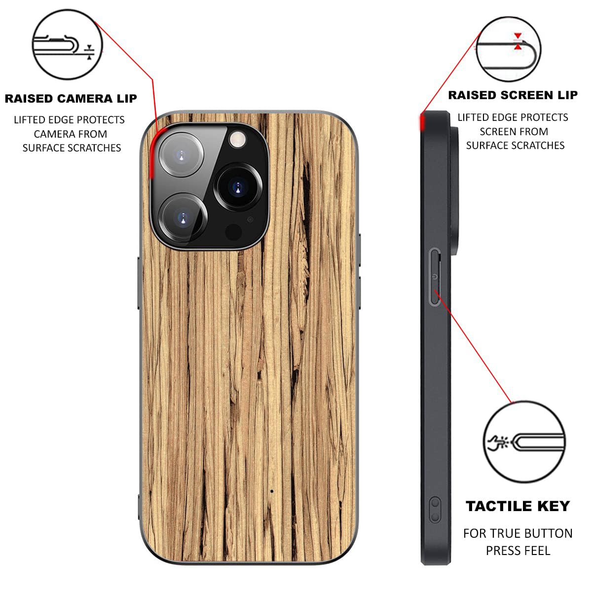 iPhone 14 Pro Max Back Cover Case | Sleek - Bamboo