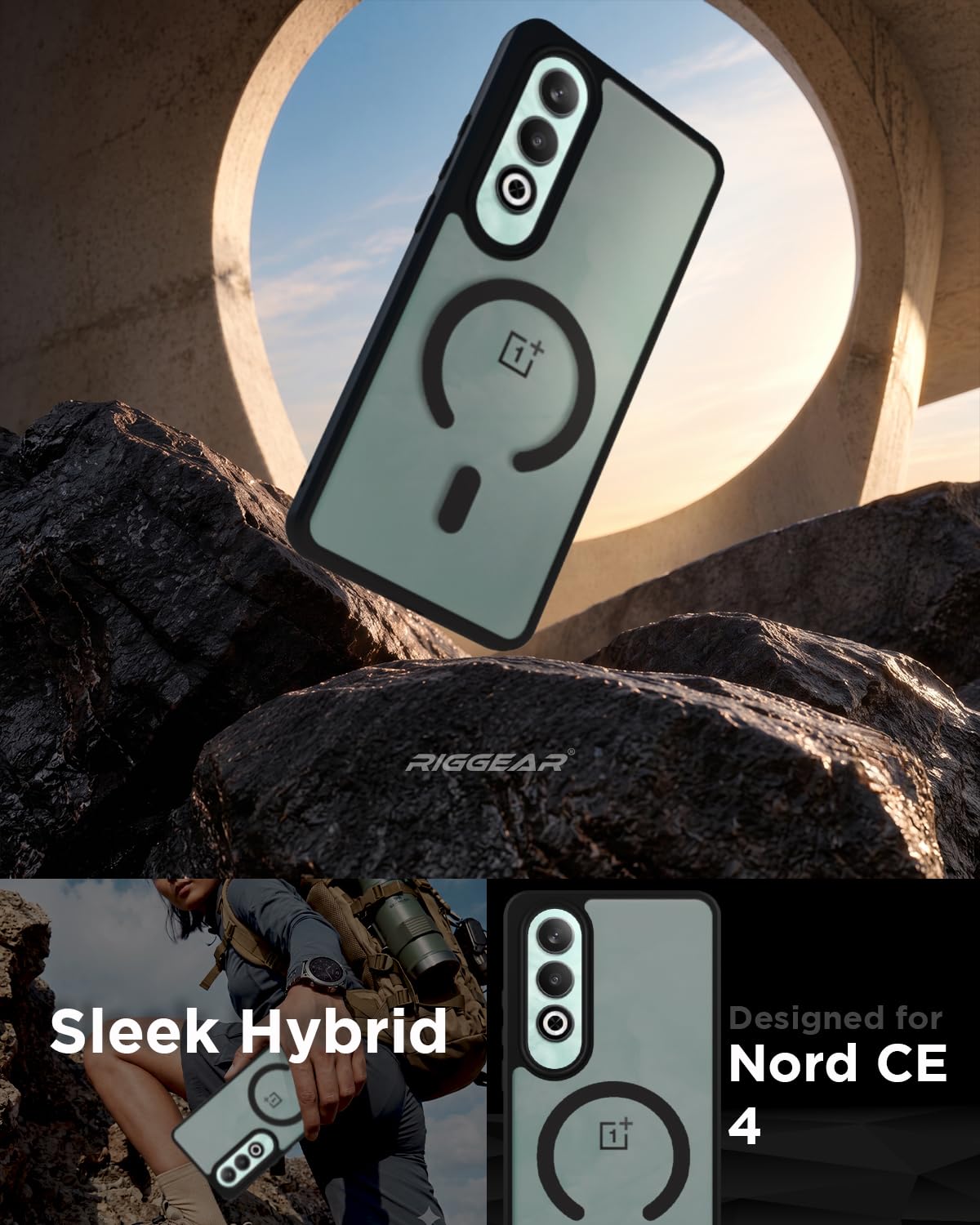 OnePlus Nord CE4 5G Back Cover Case | Sleek Hybrid - Matte Black Magnetic