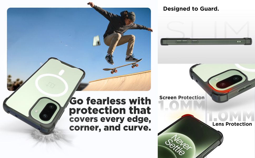 OnePlus 15R 5G Back Cover Case | Clear Hybrid - Clear Smoke Magnetic