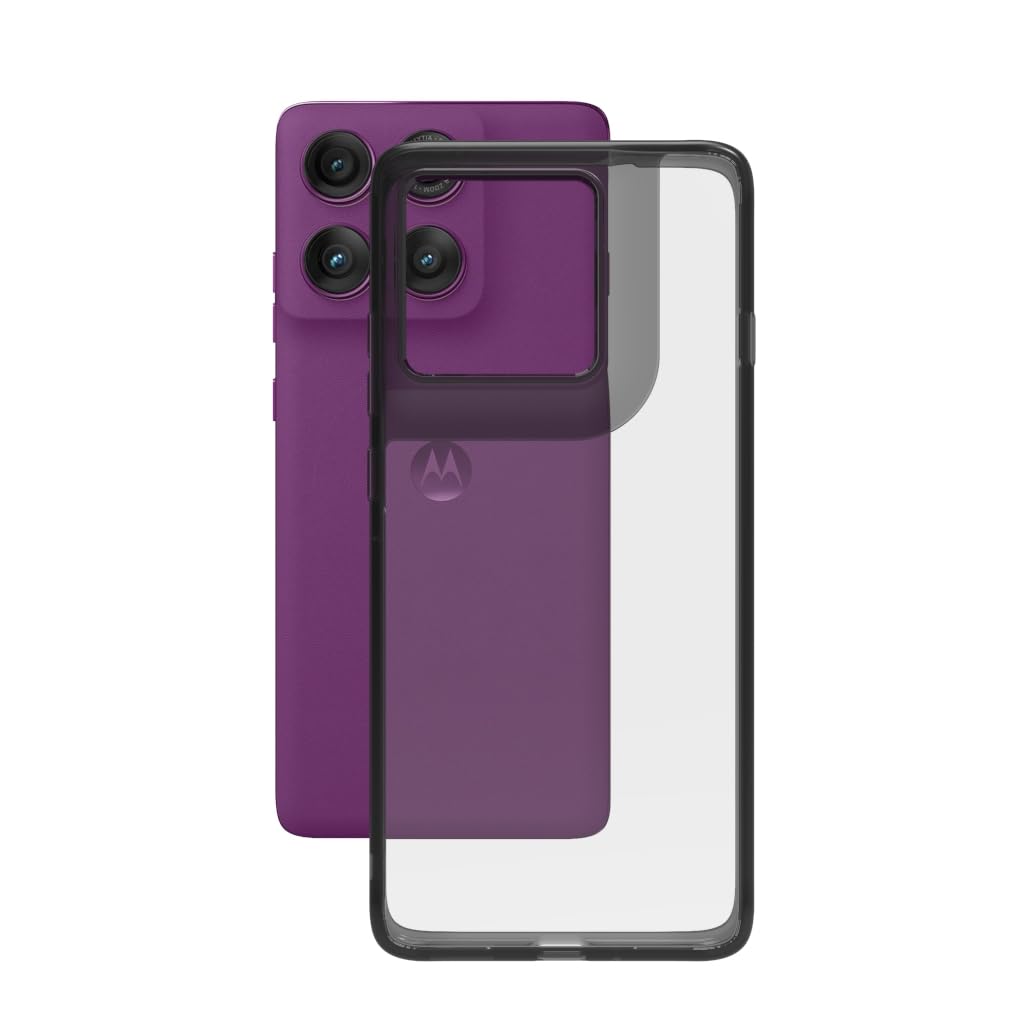 Motorola Edge 60 Pro Back Cover Case| Clear Hybrid - Clear Black