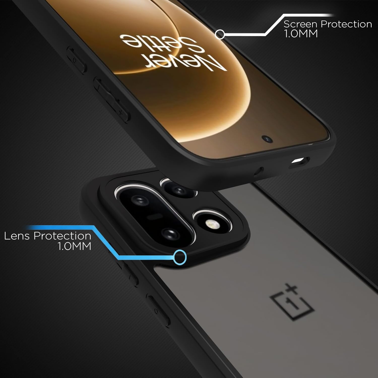 OnePlus 15 5G Back Cover Case | Sleek Hybrid - Matte Black