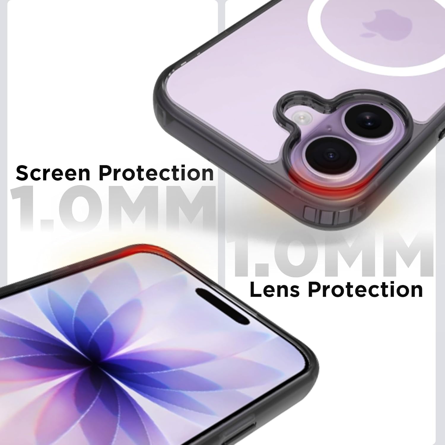 iPhone 17 Back Cover Case | Clear Hybrid - Smoke Magnetic White