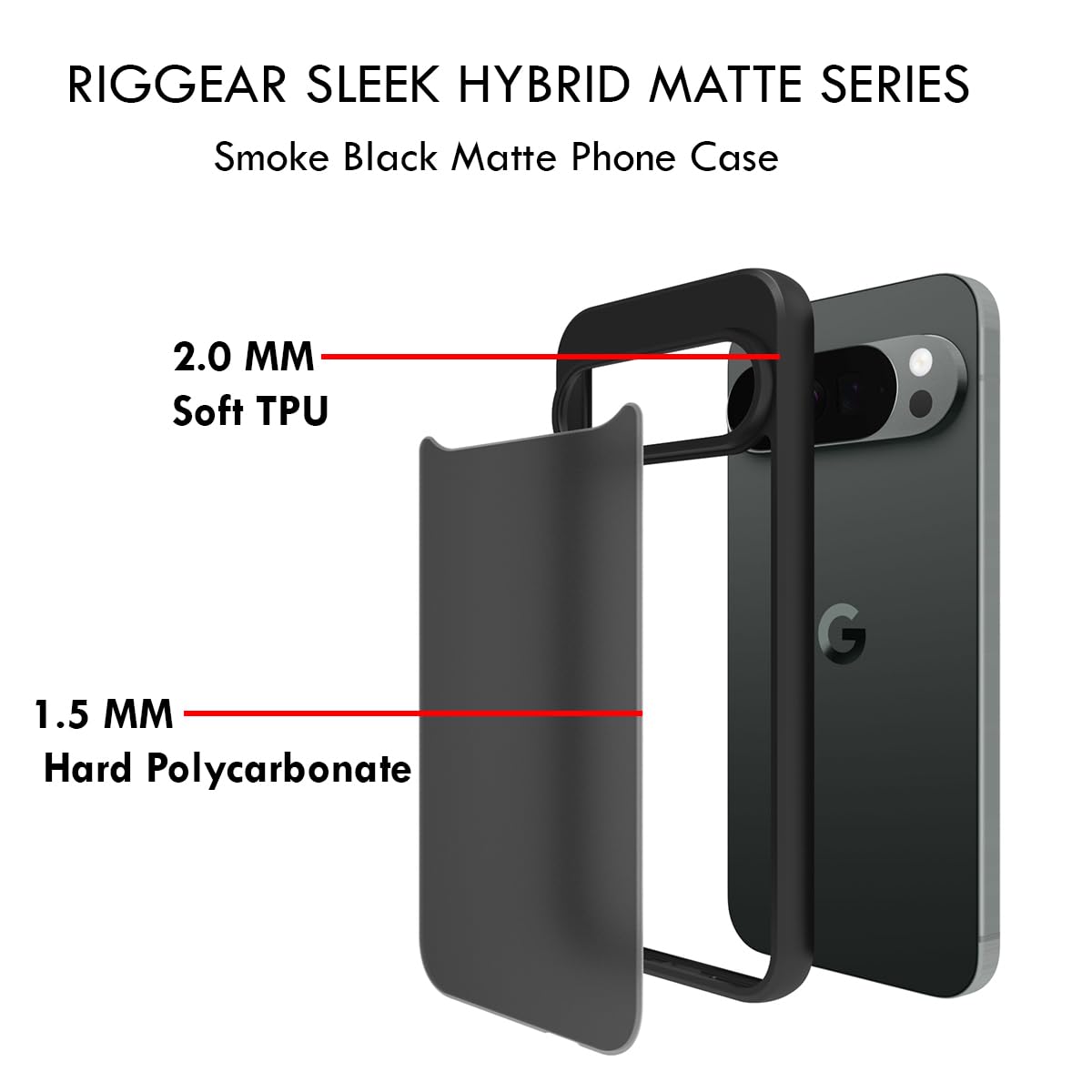 Google Pixel 10 Pro XL Back Cover Case | Sleek Hybrid - Matte Black