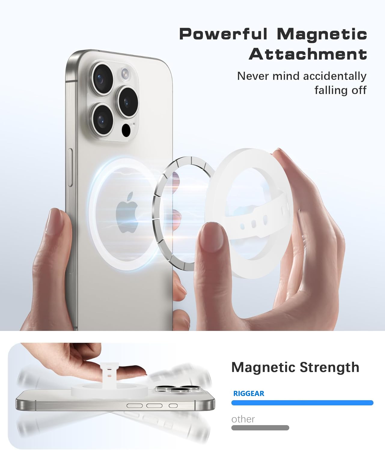 MagSafe Silicone Phone Grip | Magnetic Finger Loop - Silcy White
