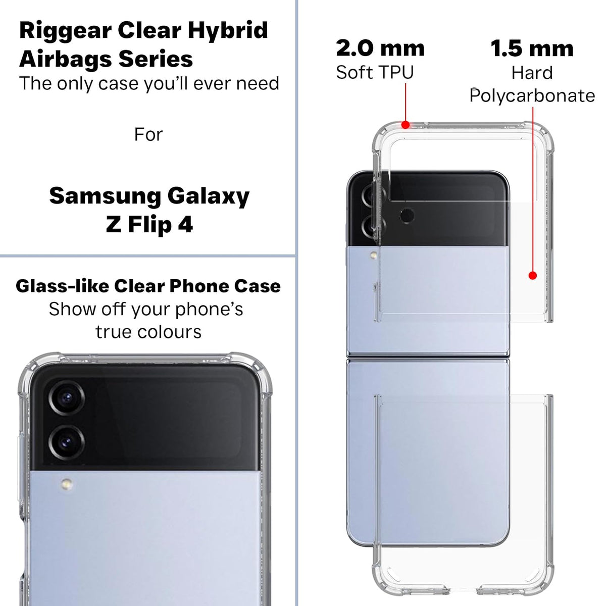 Samsung Galaxy Z Flip 4 Back Cover Case | Clear Hybrid - Clear
