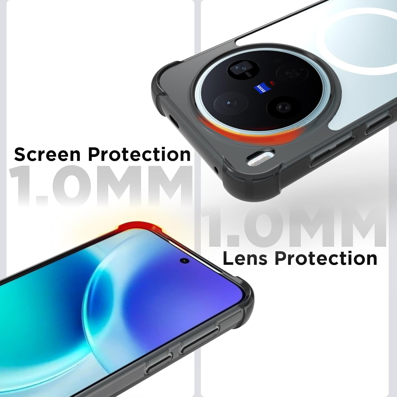 Vivo X300 5G Back Cover Case | Clear Hybrid - Clear Smoke Magnetic