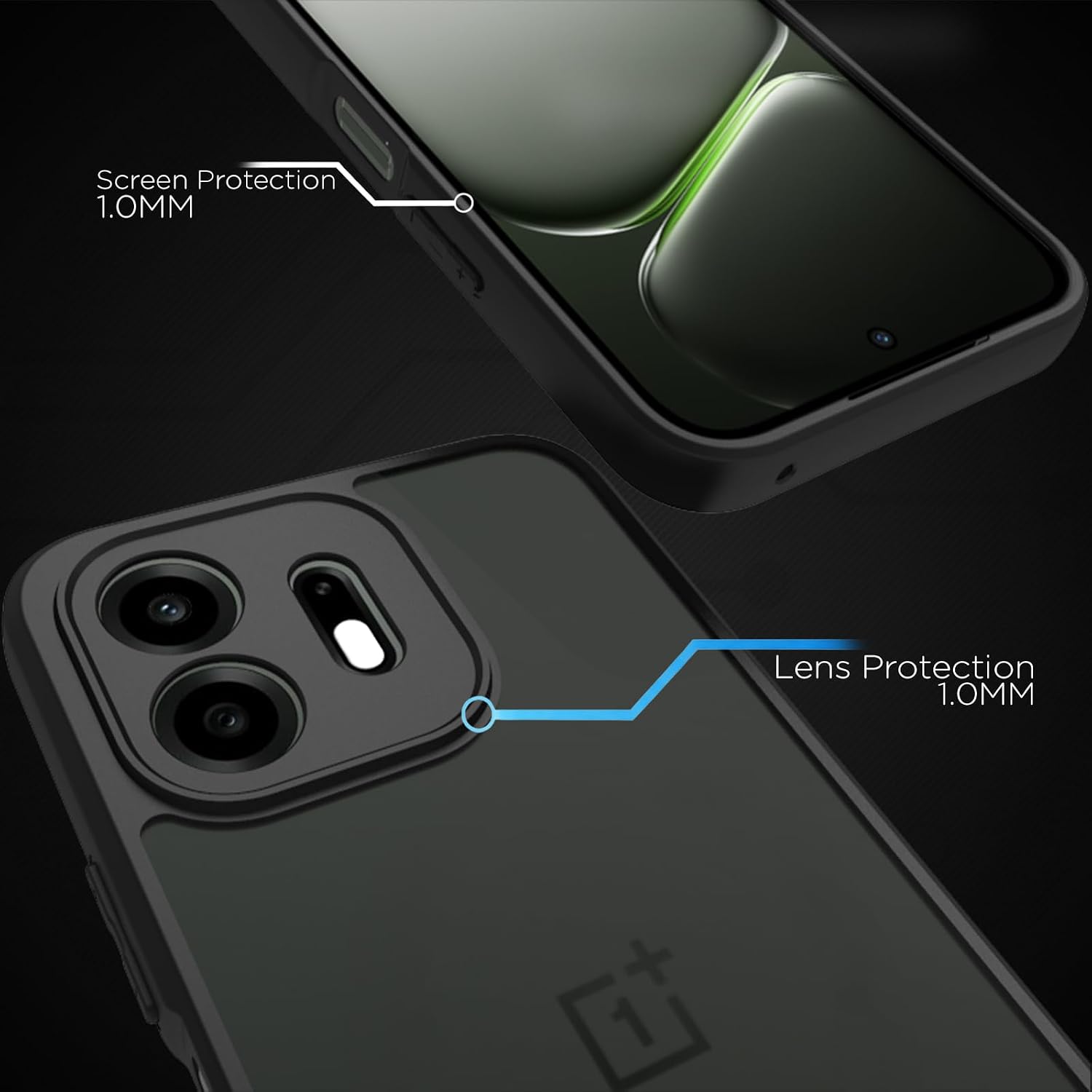 OnePlus N6 Back Cover Case | Sleek Hybrid - Matte Black