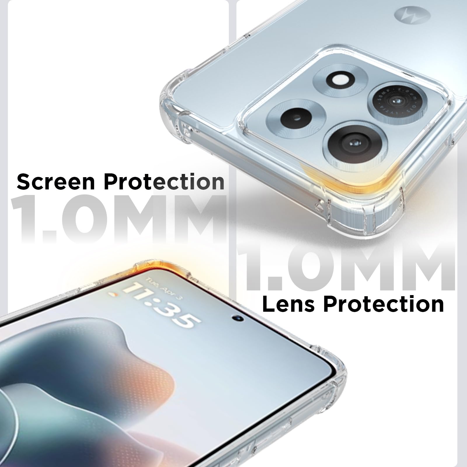 Motorola Edge 70 Max Back Cover Case | Clear Hybrid - Clear