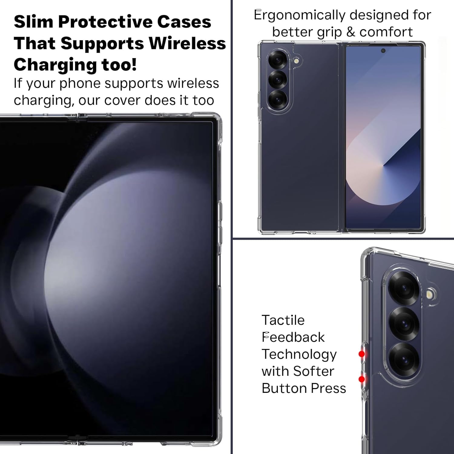 Samsung Galaxy Z Fold 6 Back Cover Case | Clear Hybrid - Transparent