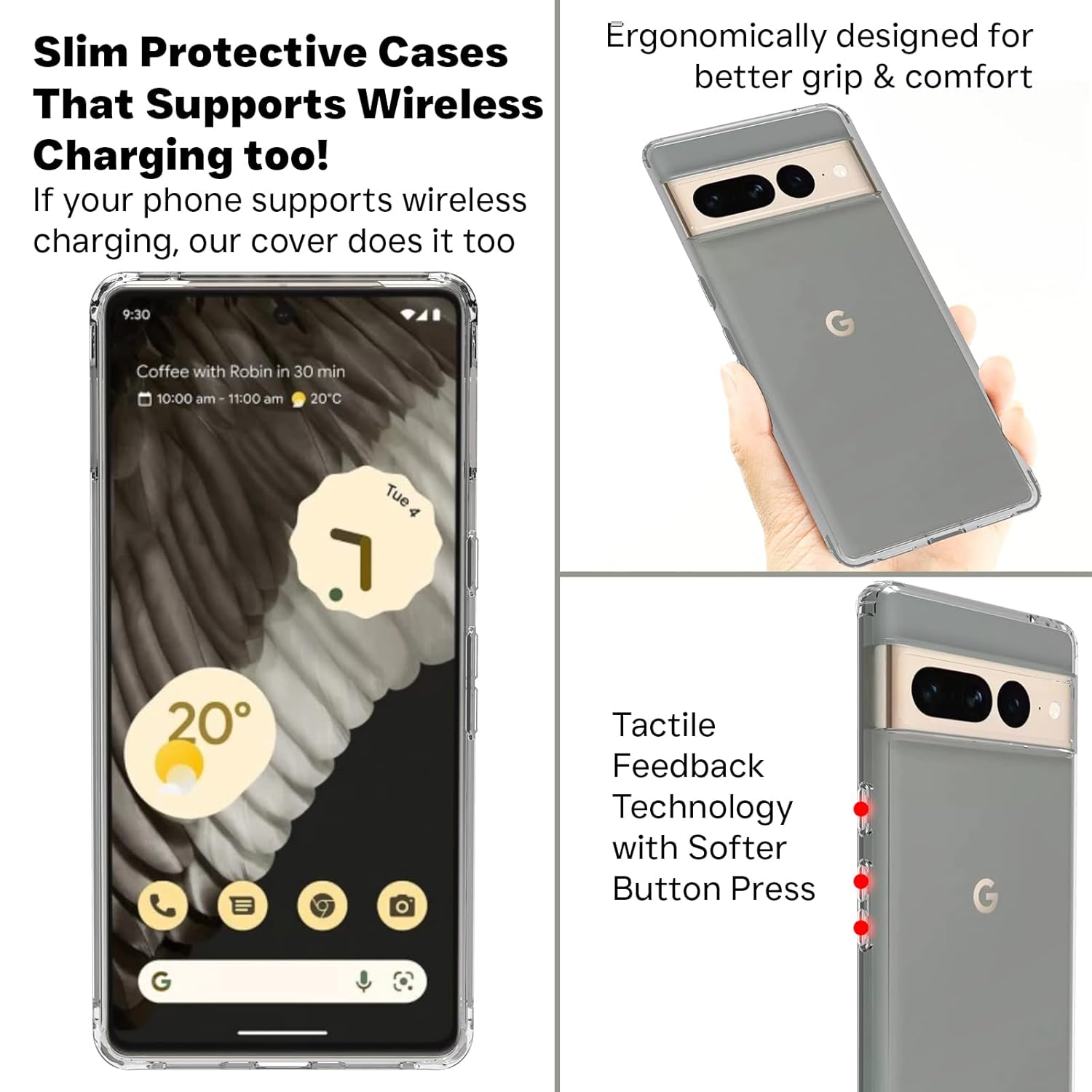 Google Pixel 7 Pro Back Cover Case | Clear Hybrid - Clear