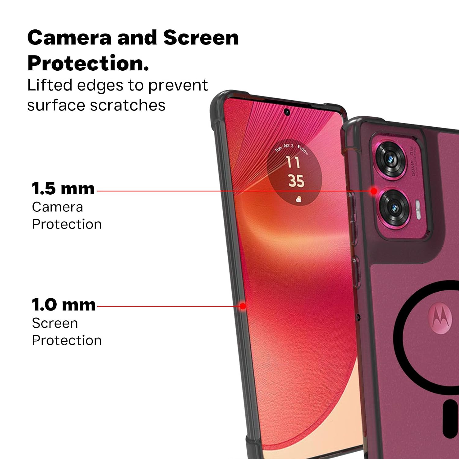 Motorola Edge 50 Fusion Back Cover Case | Sleek Hybrid - Clear Black Magnetic