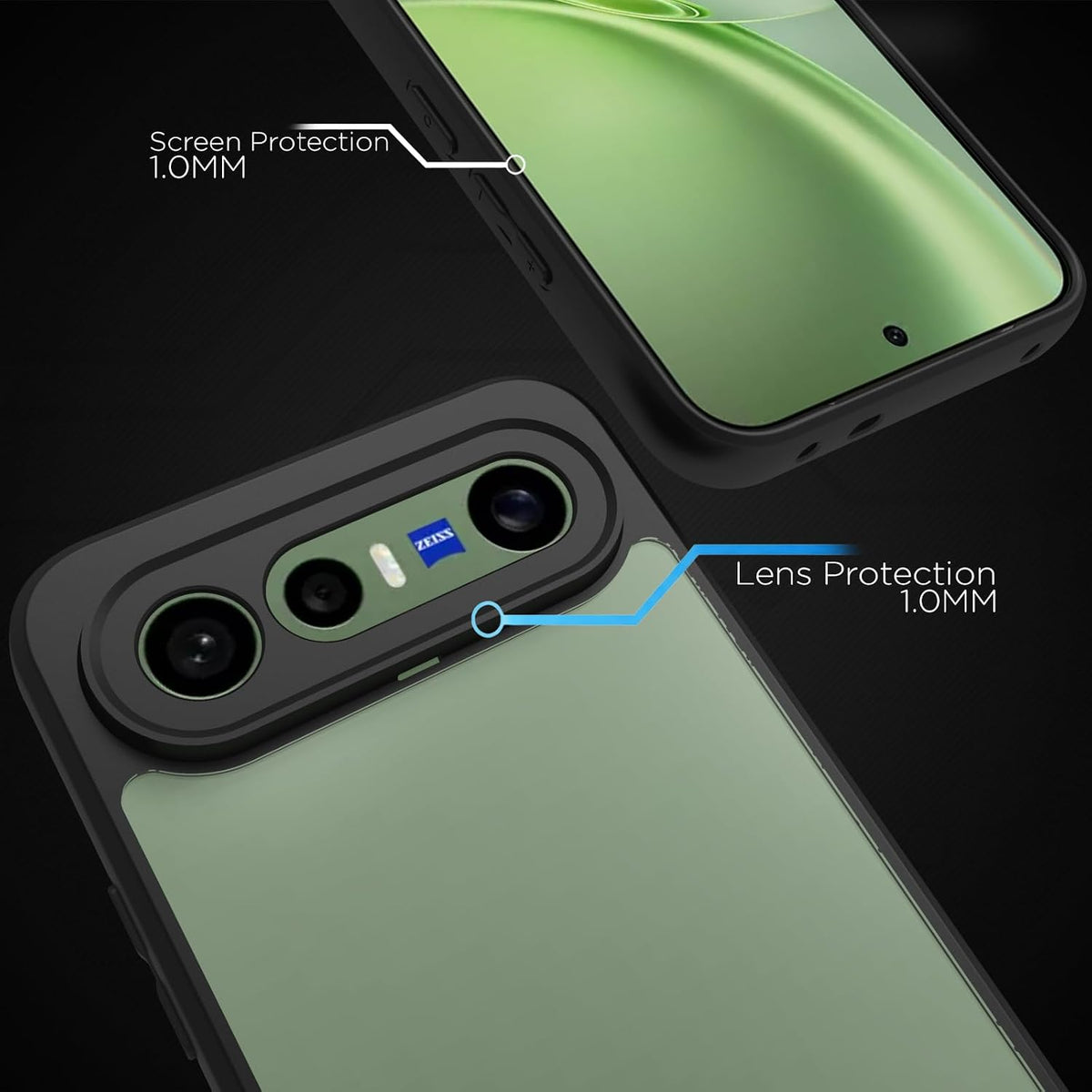 Vivo X300 FE Back Cover Case | Sleek Hybrid - Clear Black