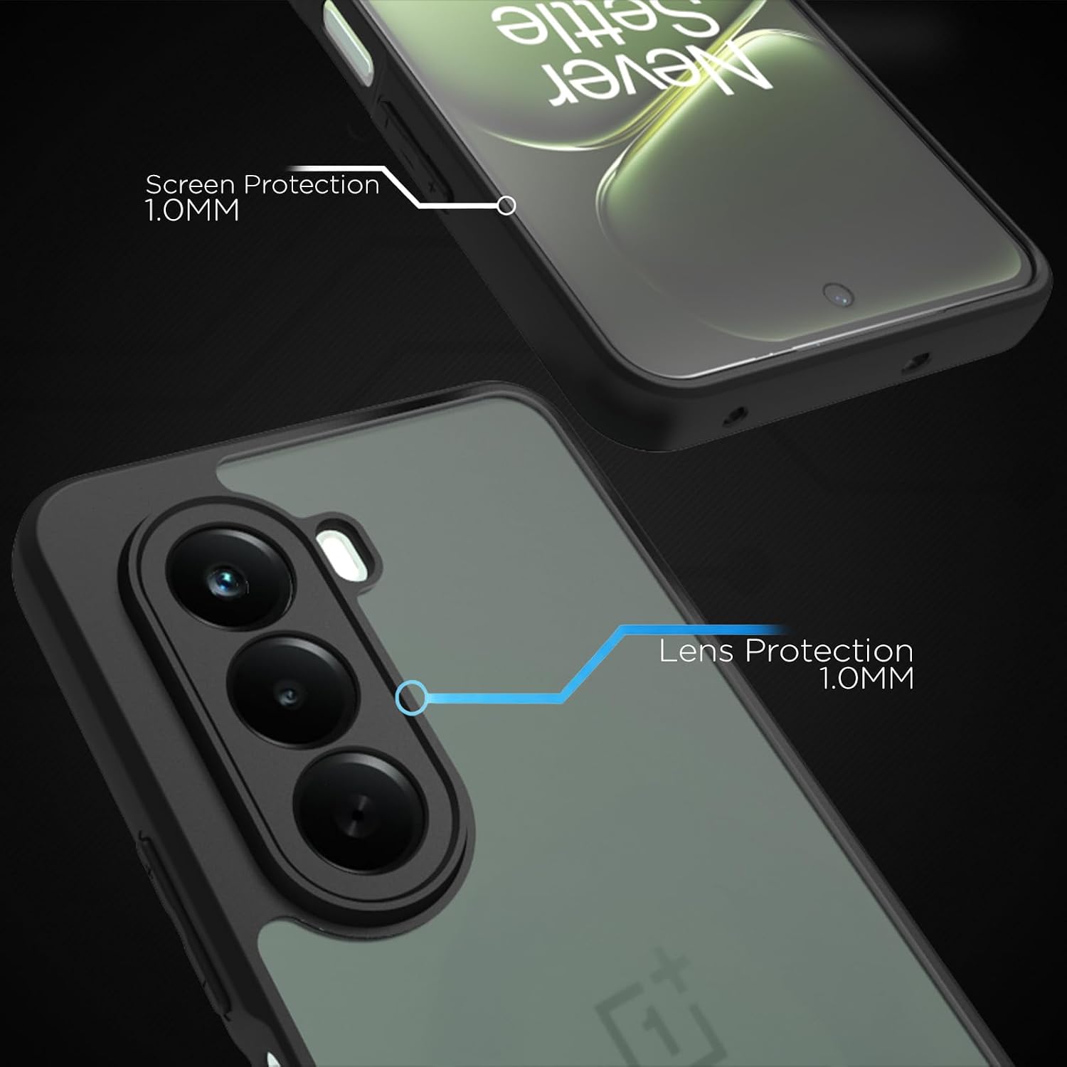OnePlus Nord CE6 Lite 5G Back Cover Case | Sleek Hybrid - Matte Black