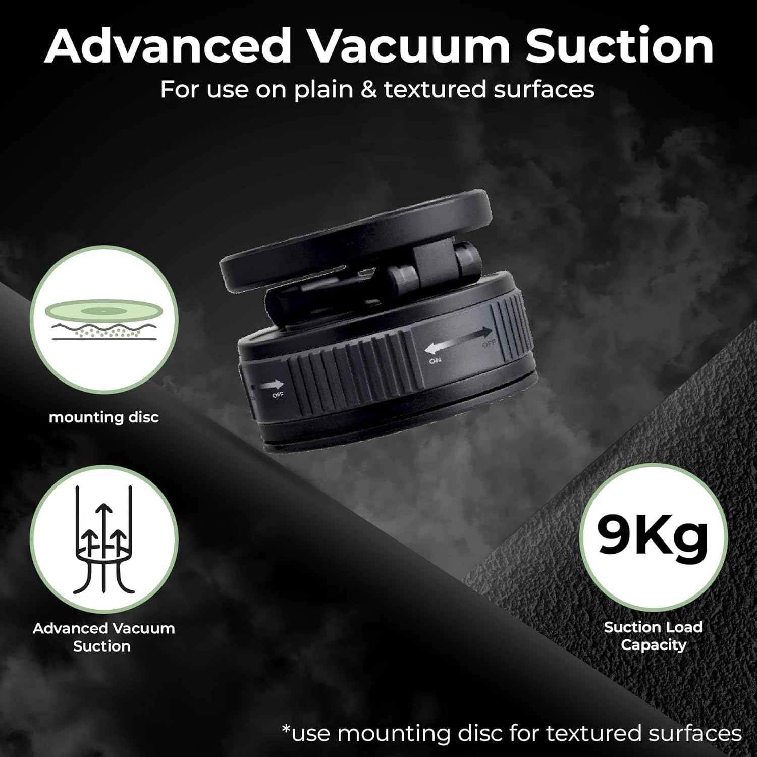 Magnetic Phone Holder | Foldable Suction Mount - AstroNova Black Grey