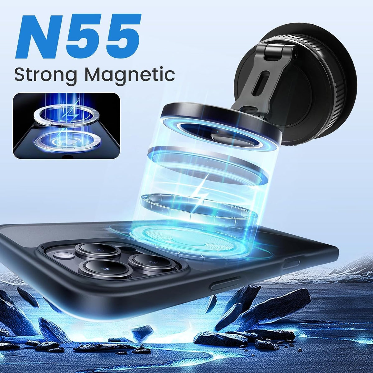 Magnetic Phone Mount | AstroNova- Black Grey