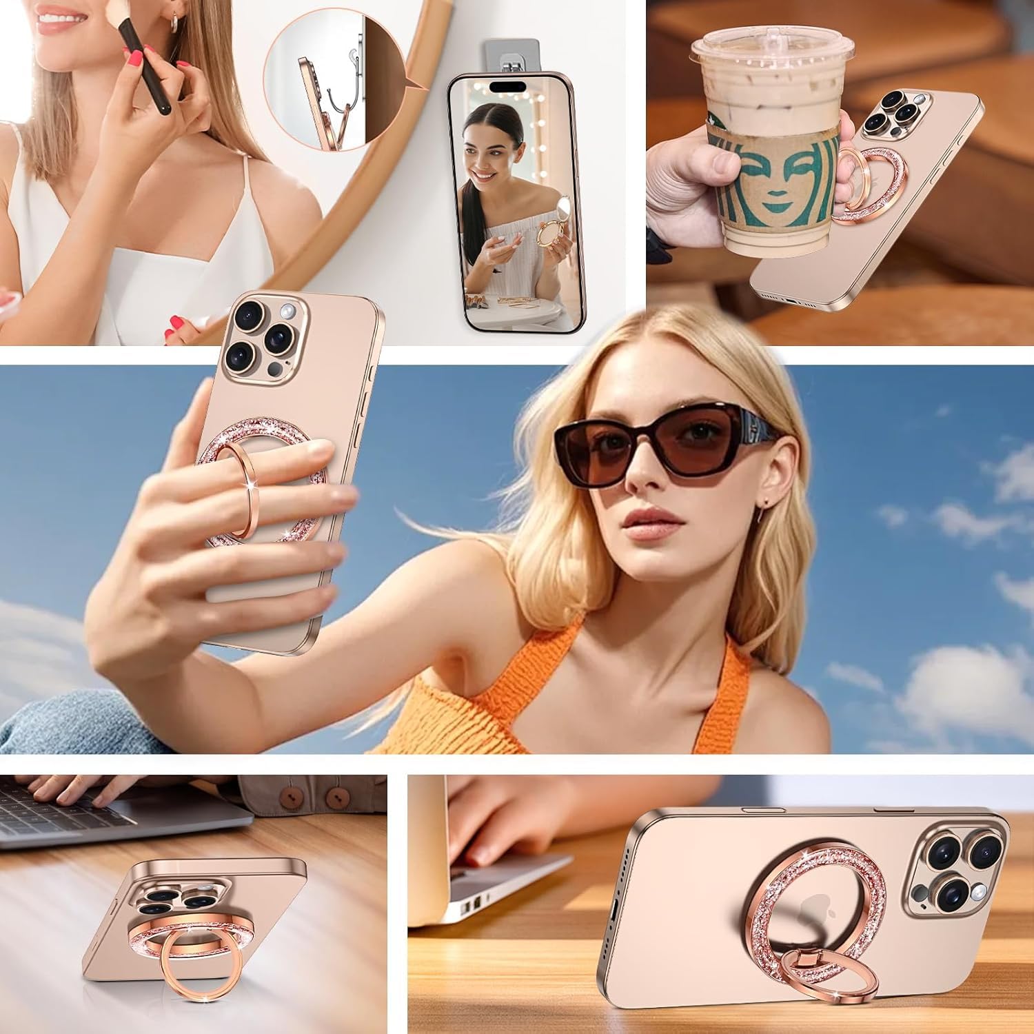 MagSafe Phone Grip & Stand | Ring Holder - Eternal Rose Gold